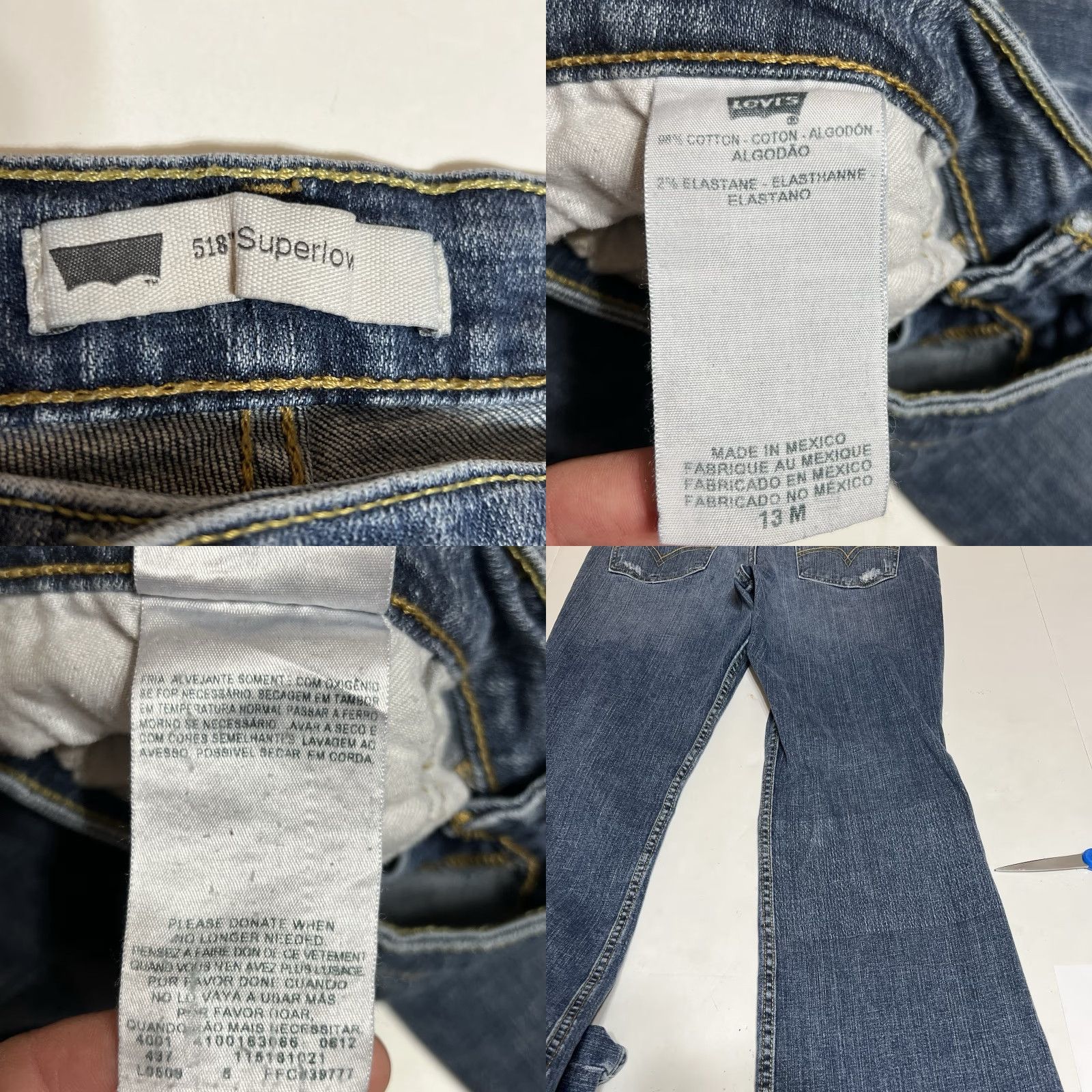 Levi's Levis 518 Jeans Womens Bootcut Jeans 34x31 Blue Denim Y2K Retro Stretch 5-Pocket Regular Rise Mid 8.5-10.5in Leather? (Note: avoid adding new info) Size 34" / US 12 / IT 48 - 8 Thumbnail