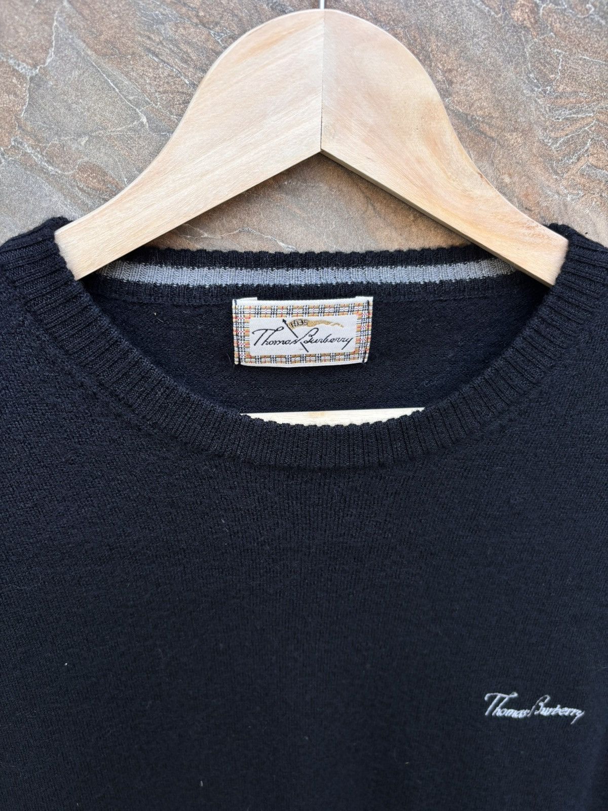 Burberry Thomas Burberry black sweater 100% marines wool L size Size L / US 10 / IT 46 - 2 Thumbnail