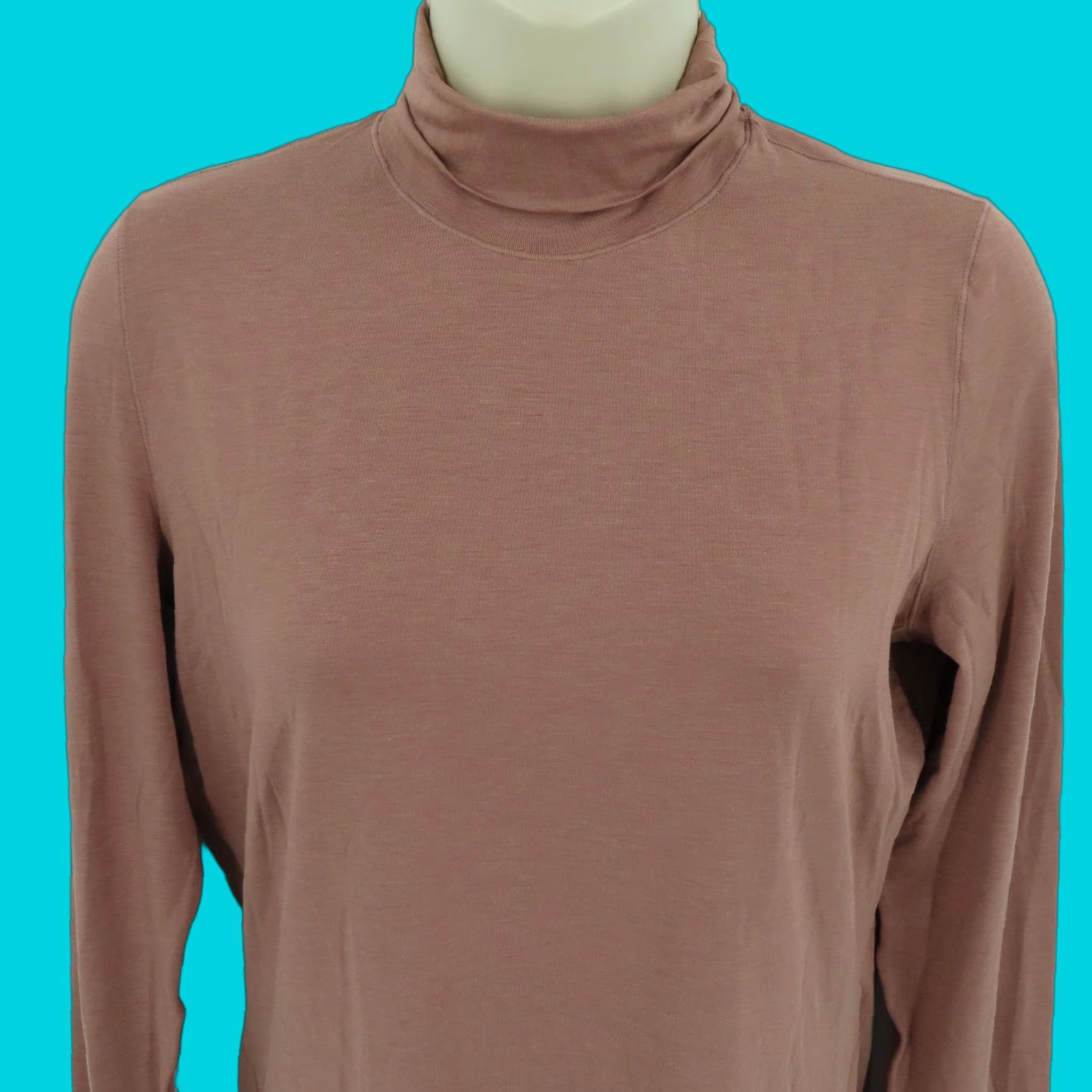 Vintage CRZ Yoga Shirt Long Sleeve Turtleneck Brown Womens Small 4/6 Thumb Holes NEW Size S / US 4 / IT 40 - 1 Thumbnail