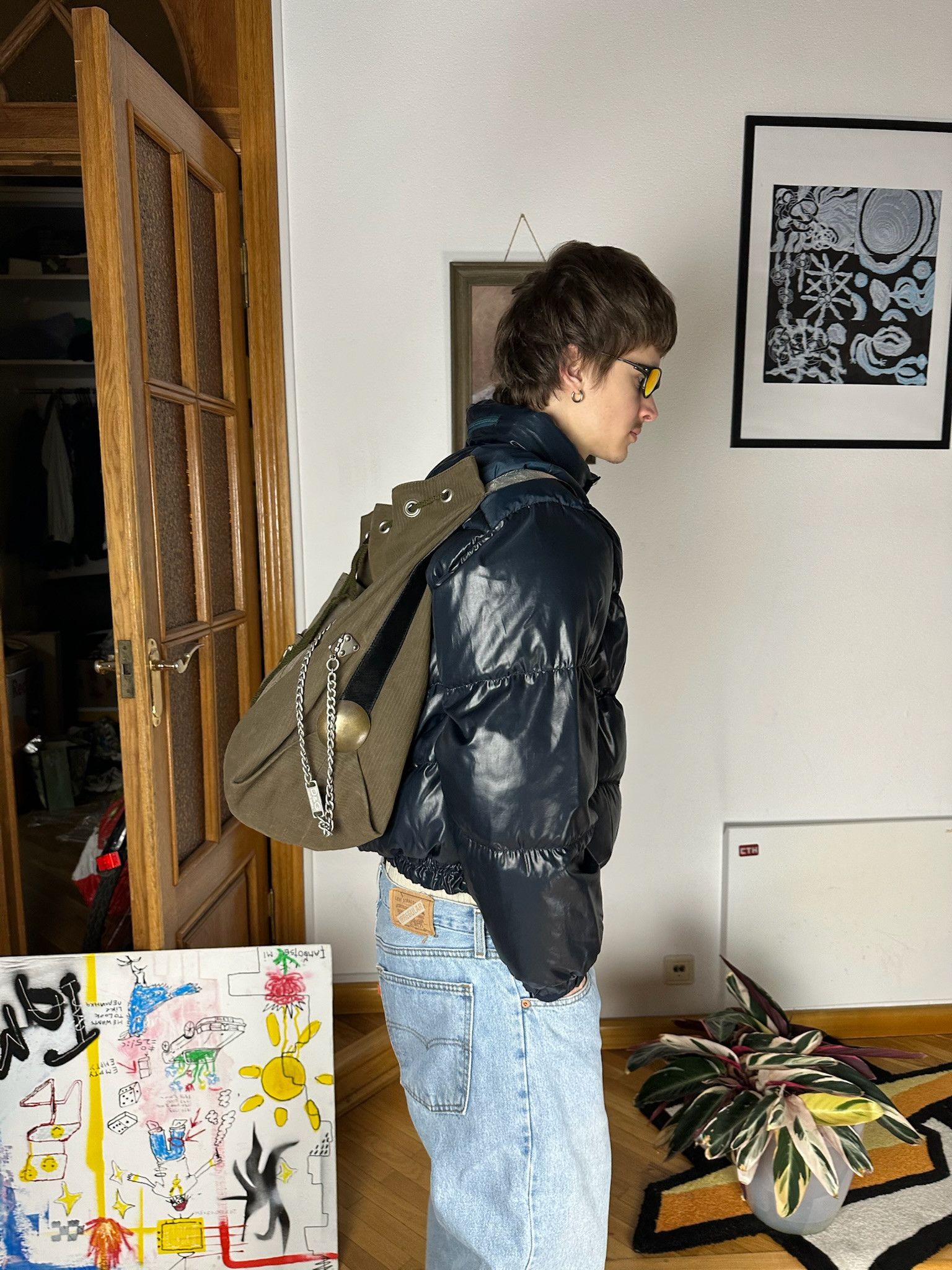 2000s Dolce & Gabbana Black army Cargo Shoulder Bag
