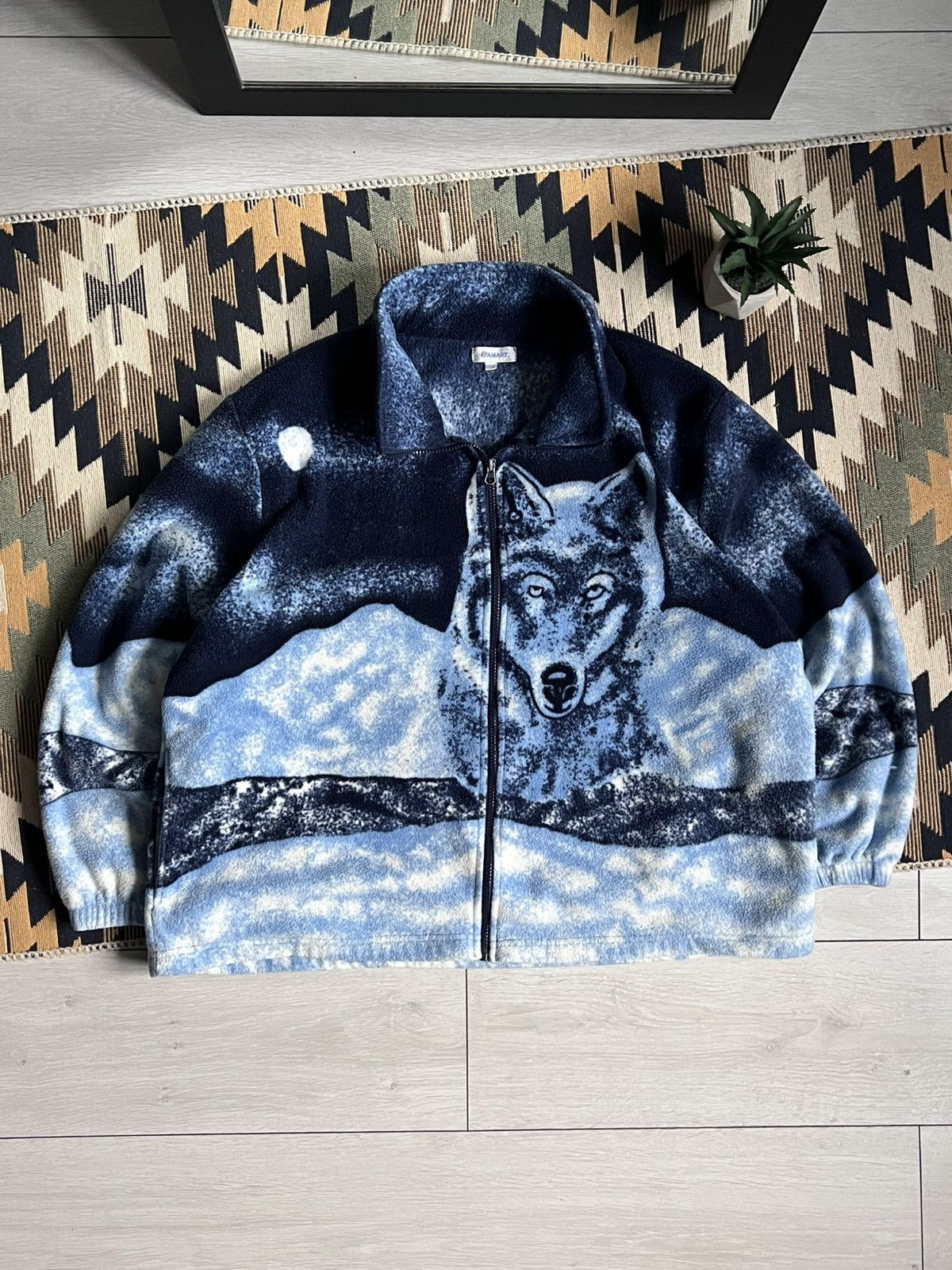 Vintage Vintage 90’s Animal Wolf Fleece Zip Jacket Size US XL / EU 56 / 4 - 1 Thumbnail