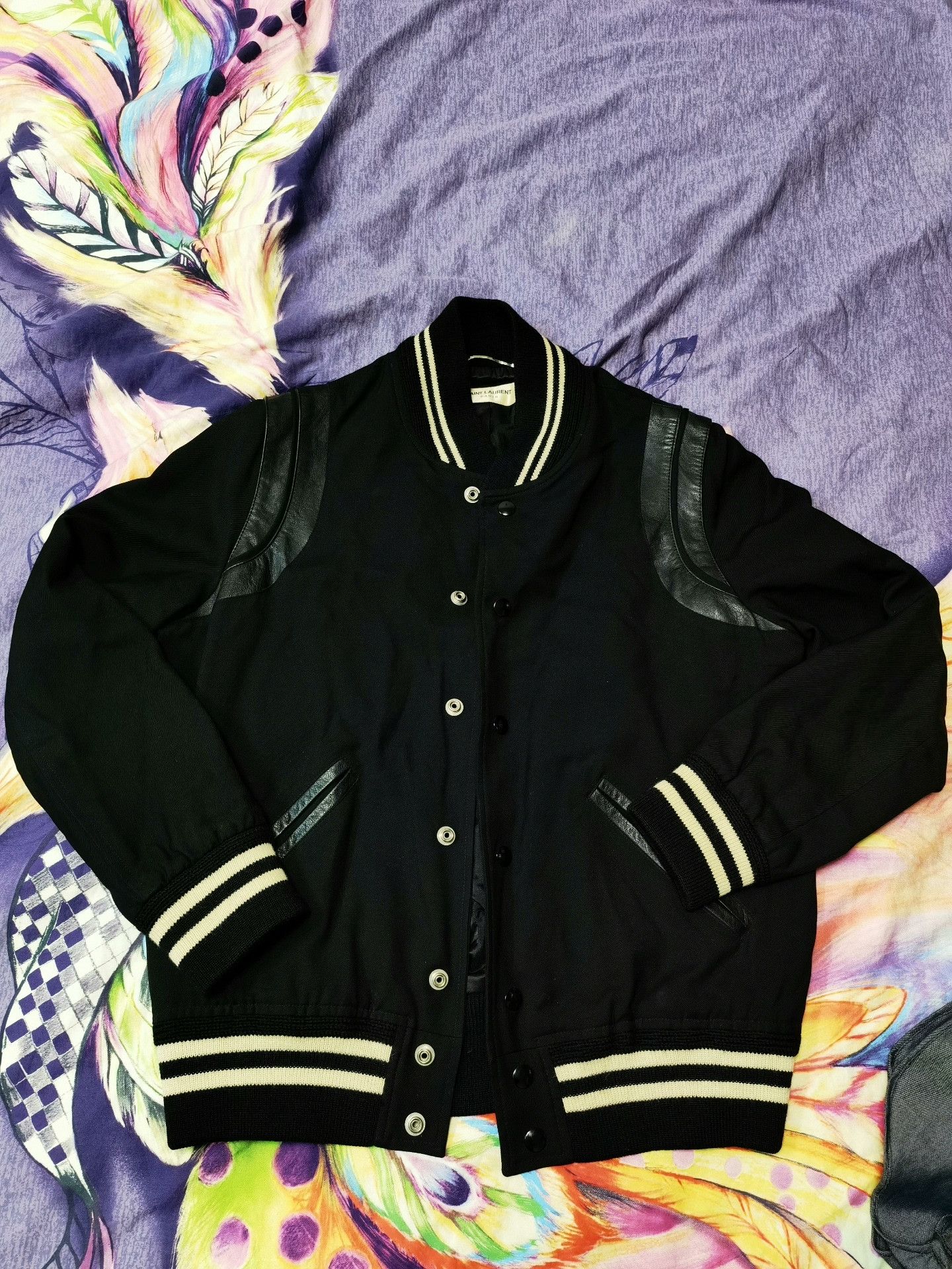 Saint Laurent Paris Saint Laurent Wool Varsity Jacket Size US S / EU 44-46 / 1 - 1 Thumbnail