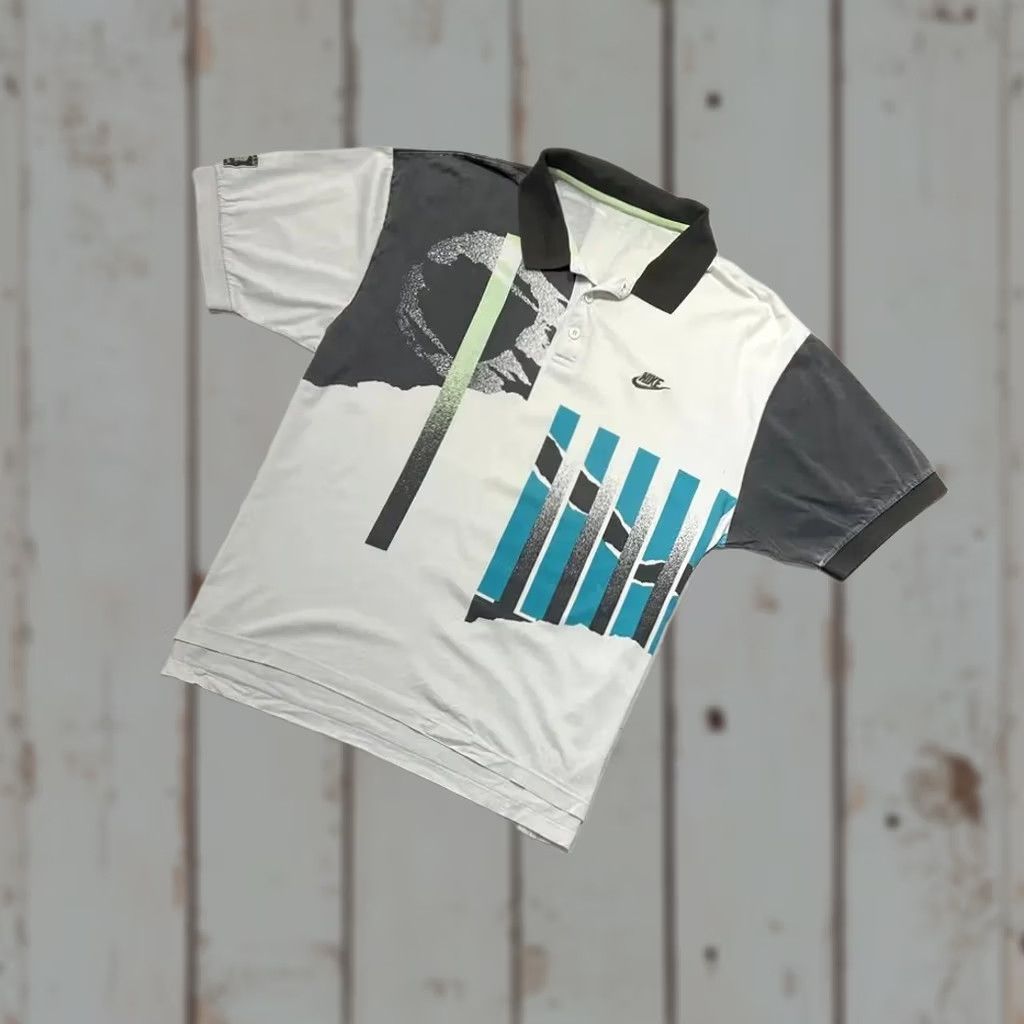 Nike VINTAGE Nike Challenge Court Polo Shirt Andre Agassi 1990s White Men Size 2XL Size US XXL / EU 58 / 5 - 1 Thumbnail