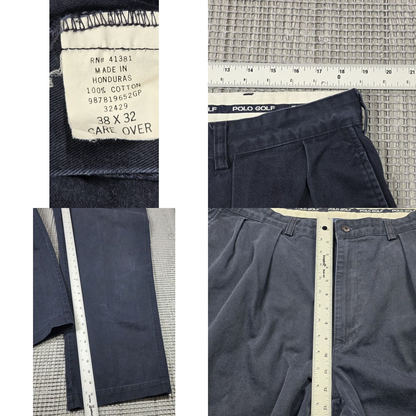Polo Ralph Lauren VINTAGE Polo Ralph Lauren Pants Mens 38x32 Classic Navy Pleated Twill 90s Golf City Boy Preppy High Rise Size US M / EU 48-50 / 2 - 9 Thumbnail