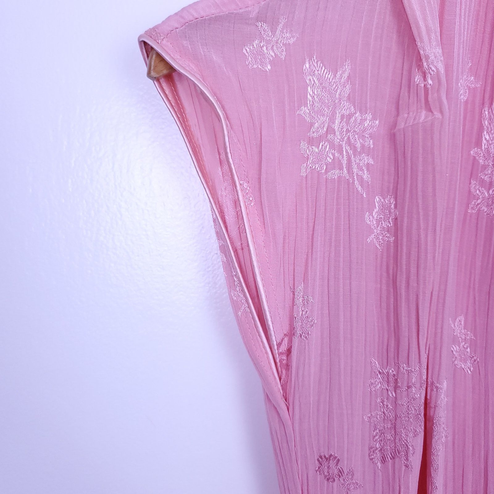 Vintage Vintage 1950s Pink Shirtwaist Dress 11 Floral Pin Up Retro Size L / US 10 / IT 46 - 2 Thumbnail