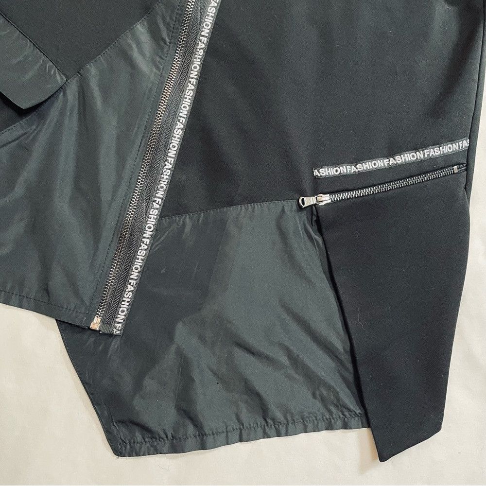 Other Vega Moda Black Cotton Asymmetrical Hem Zip Cardigan Jacket Size XL / US 12-14 / IT 48-50 - 9 Thumbnail