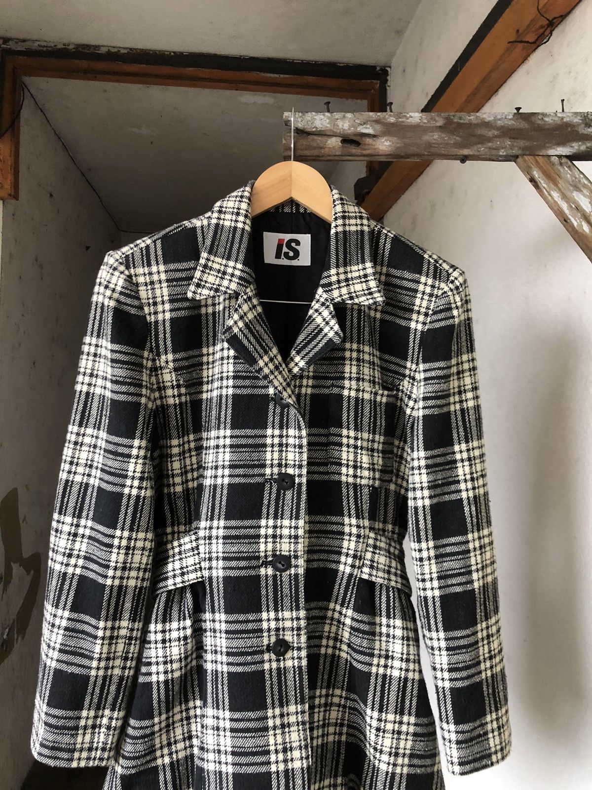 Issey Miyake Vintage Issey Miyake IS Cotton Checked Coat Jacket Size M / US 6-8 / IT 42-44 - 5 Thumbnail