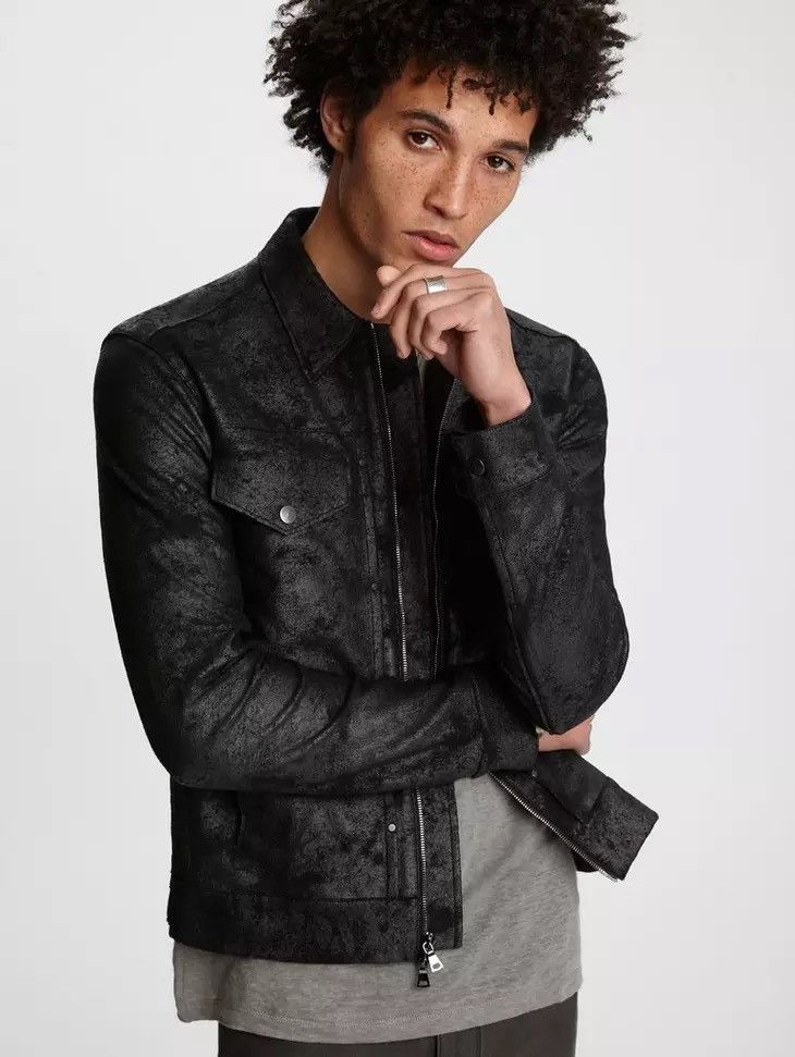John Varvatos Foil Printed Trucker Jacket. Size XL Size US XL / EU 56 / 4 - 2 Thumbnail
