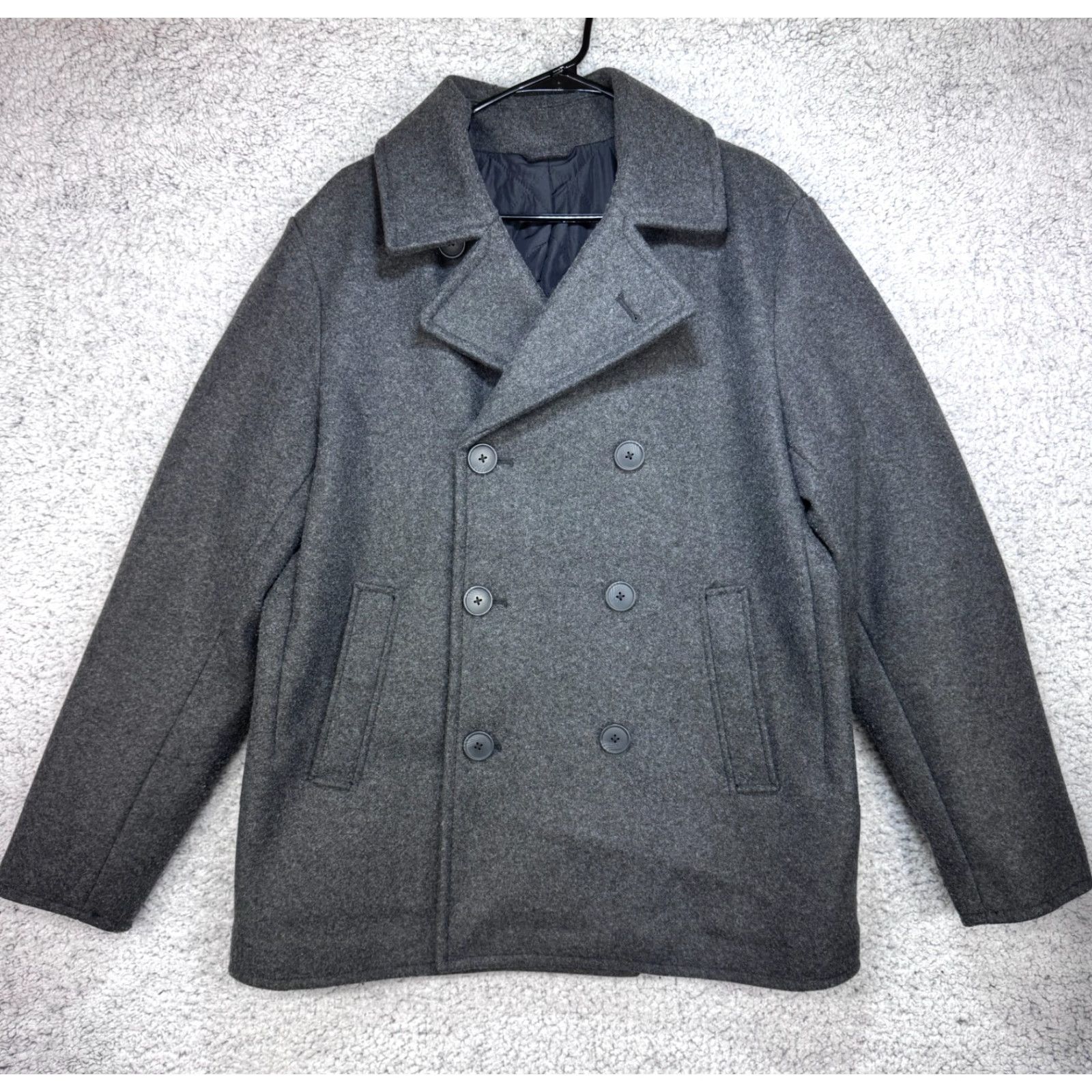 Old Navy Old Navy Peacoat Double Breasted Gray Jacket Lined Men's Size Large Size US L / EU 52-54 / 3 - 2 Thumbnail