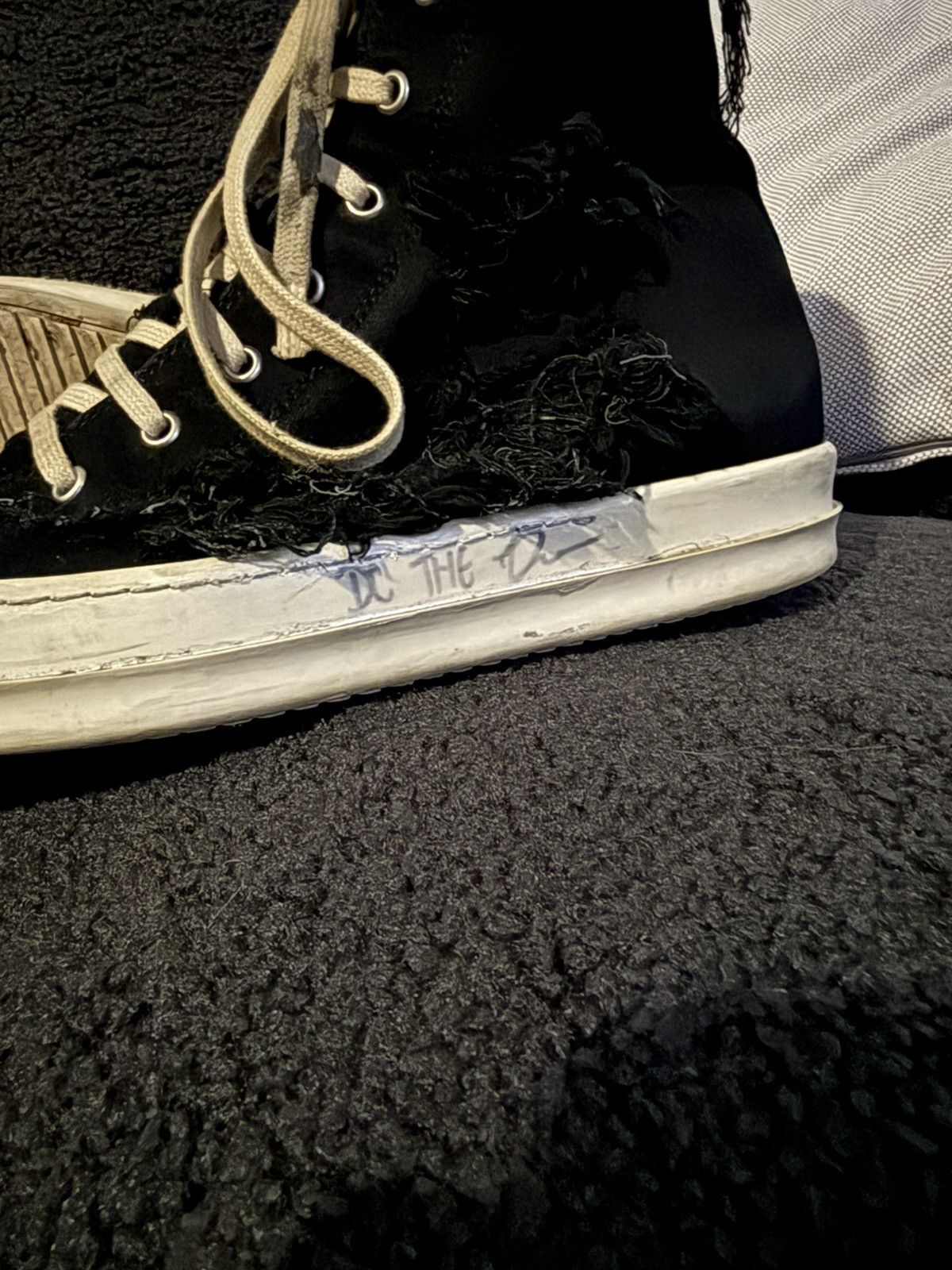 Rick Owens Rick Owens Slashed High Top Ramones *SIGNED BY DC THE DON* Size US 10 / EU 43 - 4 Thumbnail