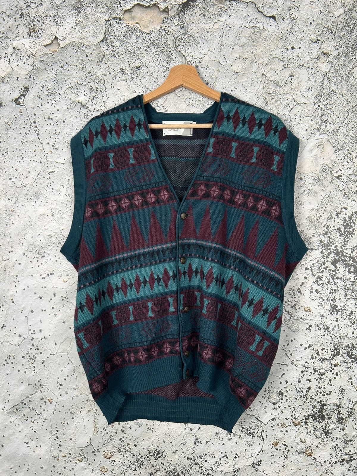 Vintage Vintage 90s Sweater Vest Knitwear Avantgarde Archival Size US L / EU 52-54 / 3 - 1 Thumbnail