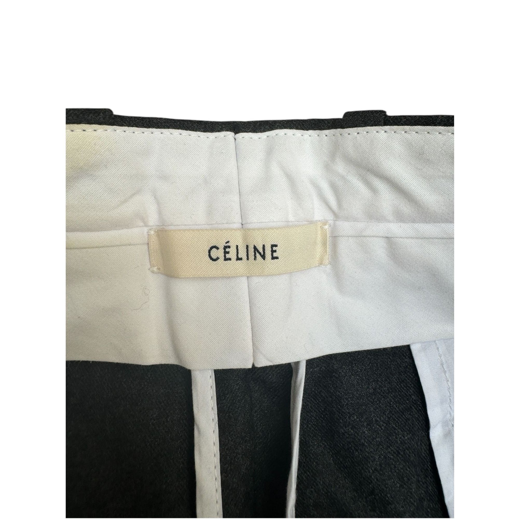 Celine By Phoebe Philo Grey Wool Cashmere Wide Pants Size 32" / US 10 / IT 46 - 4 Thumbnail