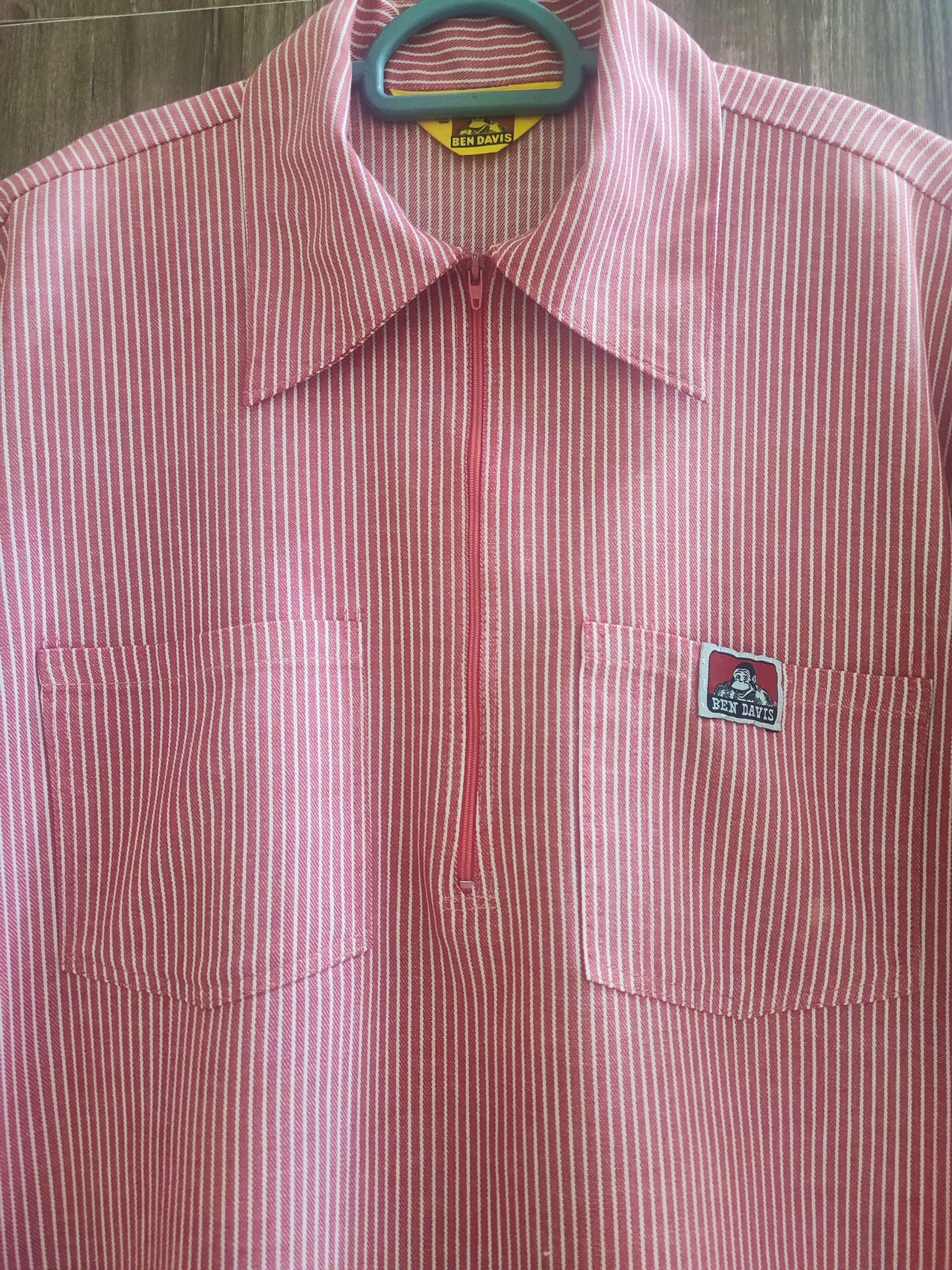 Ben Davis RARE 1970s Hickory Striped Ben Davis 1/2 Half Zip Yellow Tag Size US S / EU 44-46 / 1 - 2 Thumbnail