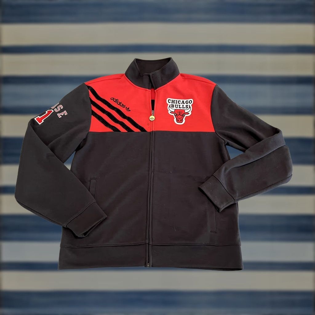 Adidas Adidas Chicago Bulls Derrick Rose Full Zip Jacket Black Red Size Medium Size US M / EU 48-50 / 2 - 1 Thumbnail