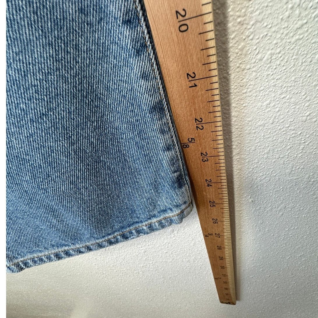 GOLDSIGN Goldsign Med Lt Wash Straight Leg Button Fly Denim Jeans 31 Size 31" - 18 Thumbnail
