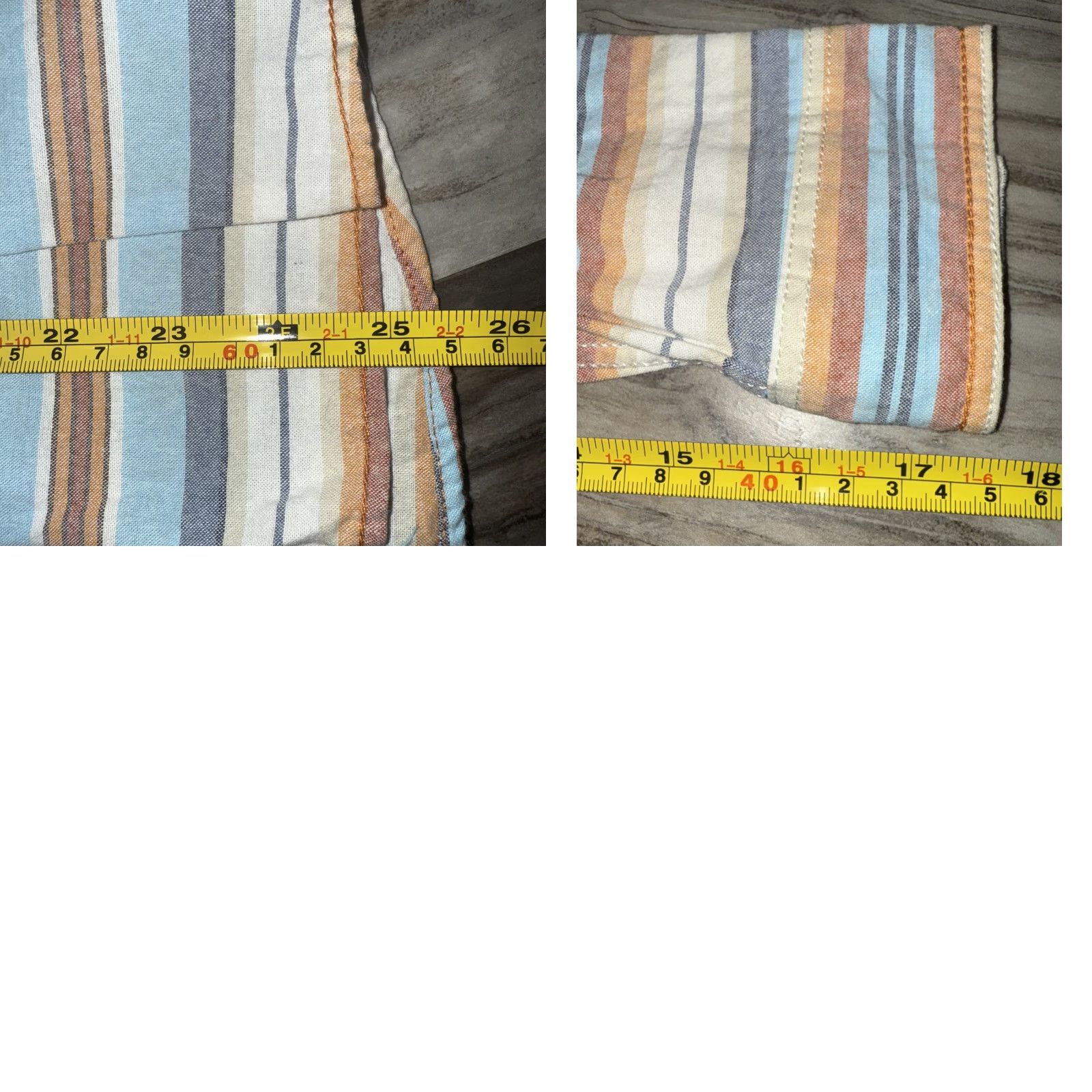 Vintage VINTAGE Panhandle Slim Pearl Snap Shirt Women Embroidered Pocket Long Sleeve Striped Orange Blue Cream Sized M Size M / US 6-8 / IT 42-44 - 9 Thumbnail
