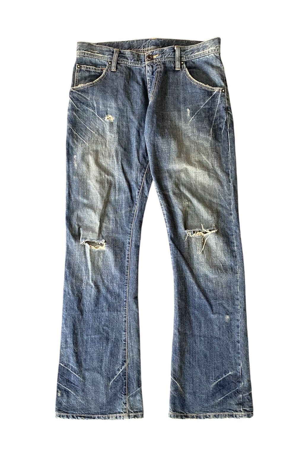Kiminori Morishita 2000s TETE HOMME Flare and distressed pants Size US 32 / EU 48 - 1 Thumbnail