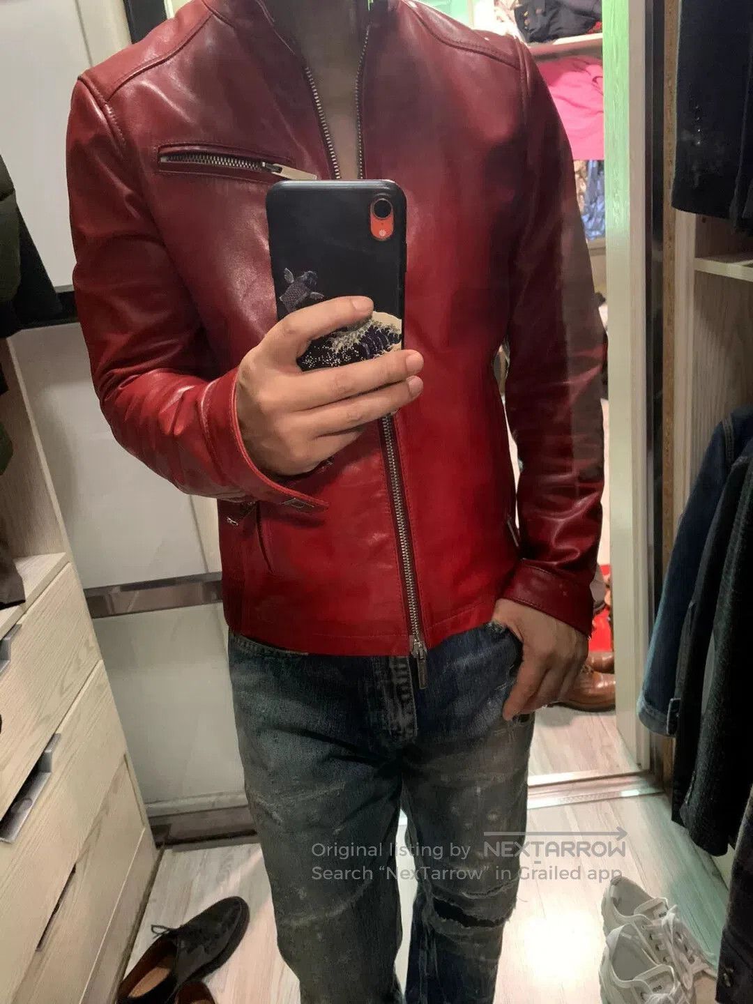 Dsquared2 dsquared2 classic red leather jacket size 46. Size US M / EU 48-50 / 2 - 1 Thumbnail