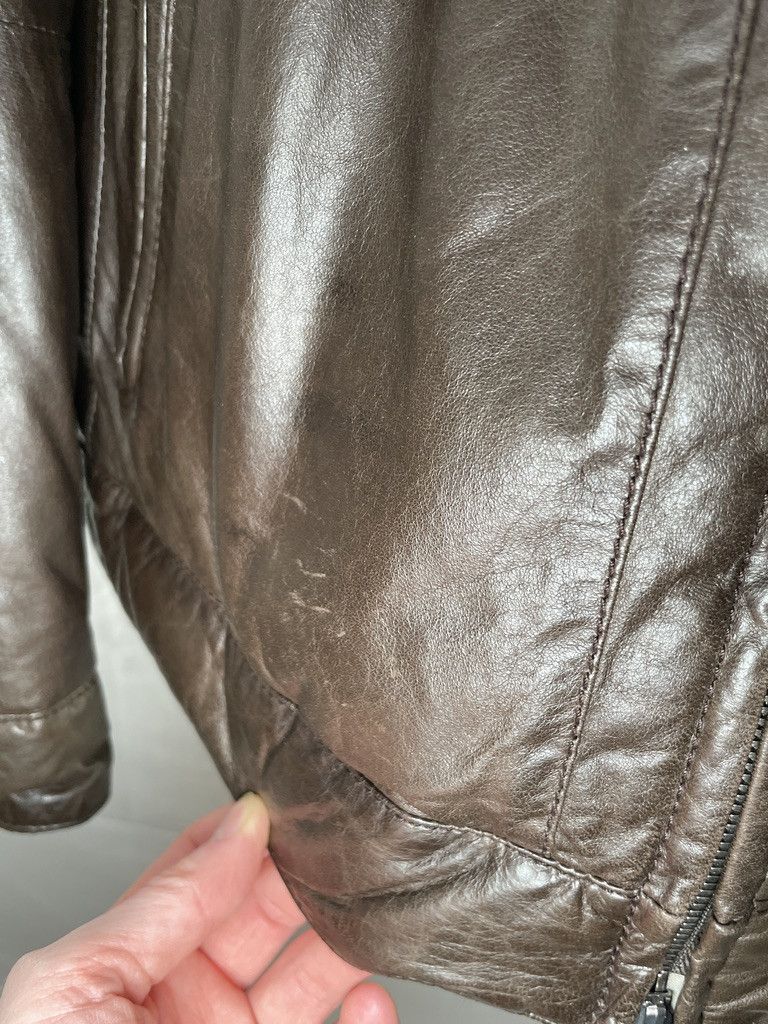 Brunello Cucinelli BRUNELLO CUCINELLI Brown Leather Nylon Blue Bomber Jacket Size US L / EU 52-54 / 3 - 16 Thumbnail