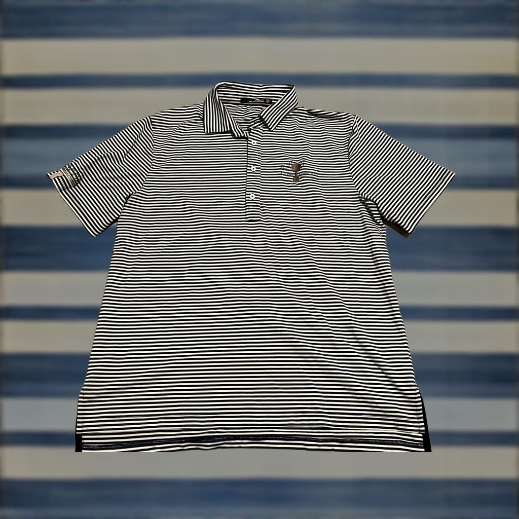 Ralph Lauren Ralph Lauren Polo Golf Shirt Mens Large Blue Striped Short Sleeve Polo Shirt Pebble Beach RLX Size US L / EU 52-54 / 3 - 1 Thumbnail