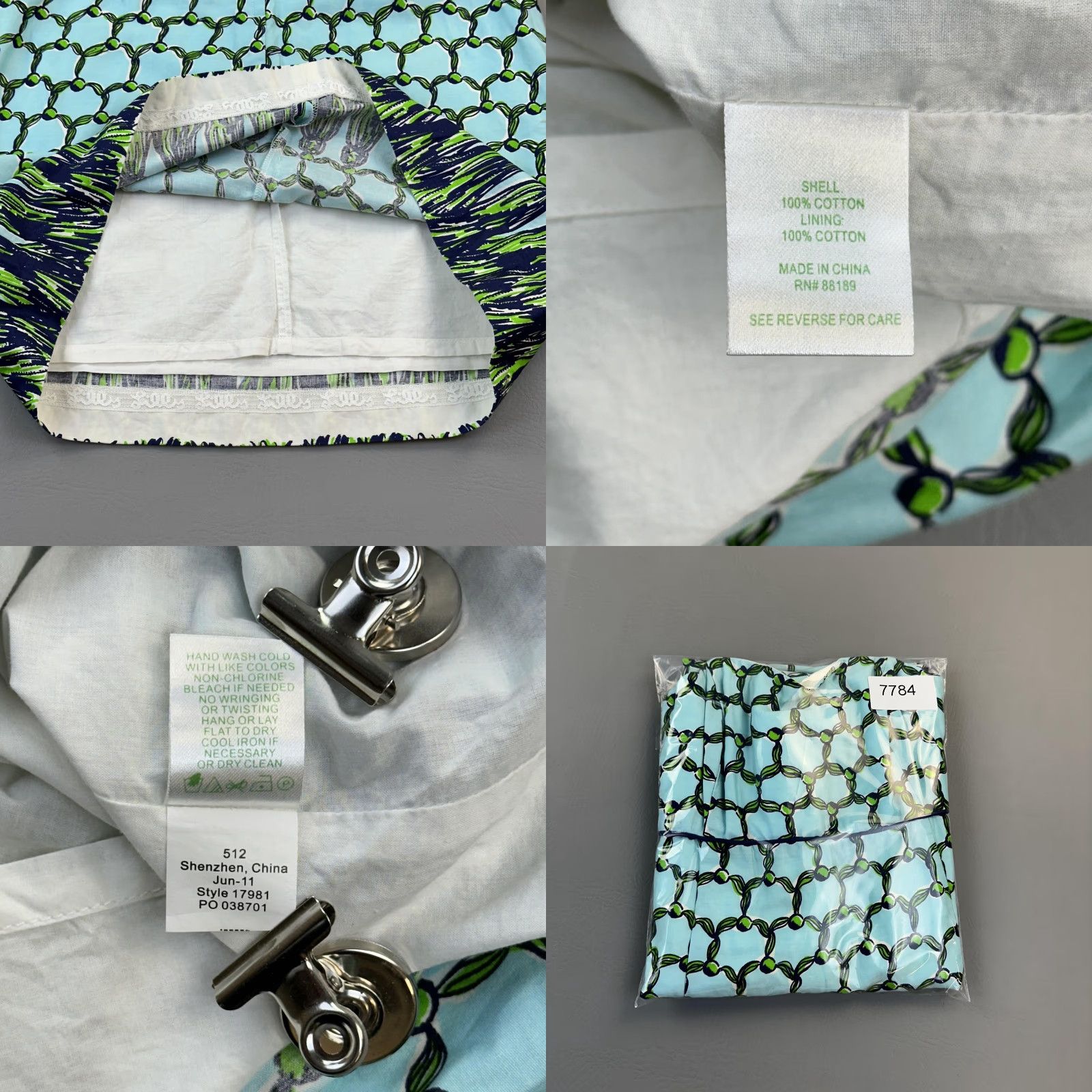 Lilly Pulitzer Lilly Pulitzer Dress Women's 4 Blue Green Strap Bowen Tassel Print Summer Boho Size S / US 4 / IT 40 - 9 Thumbnail