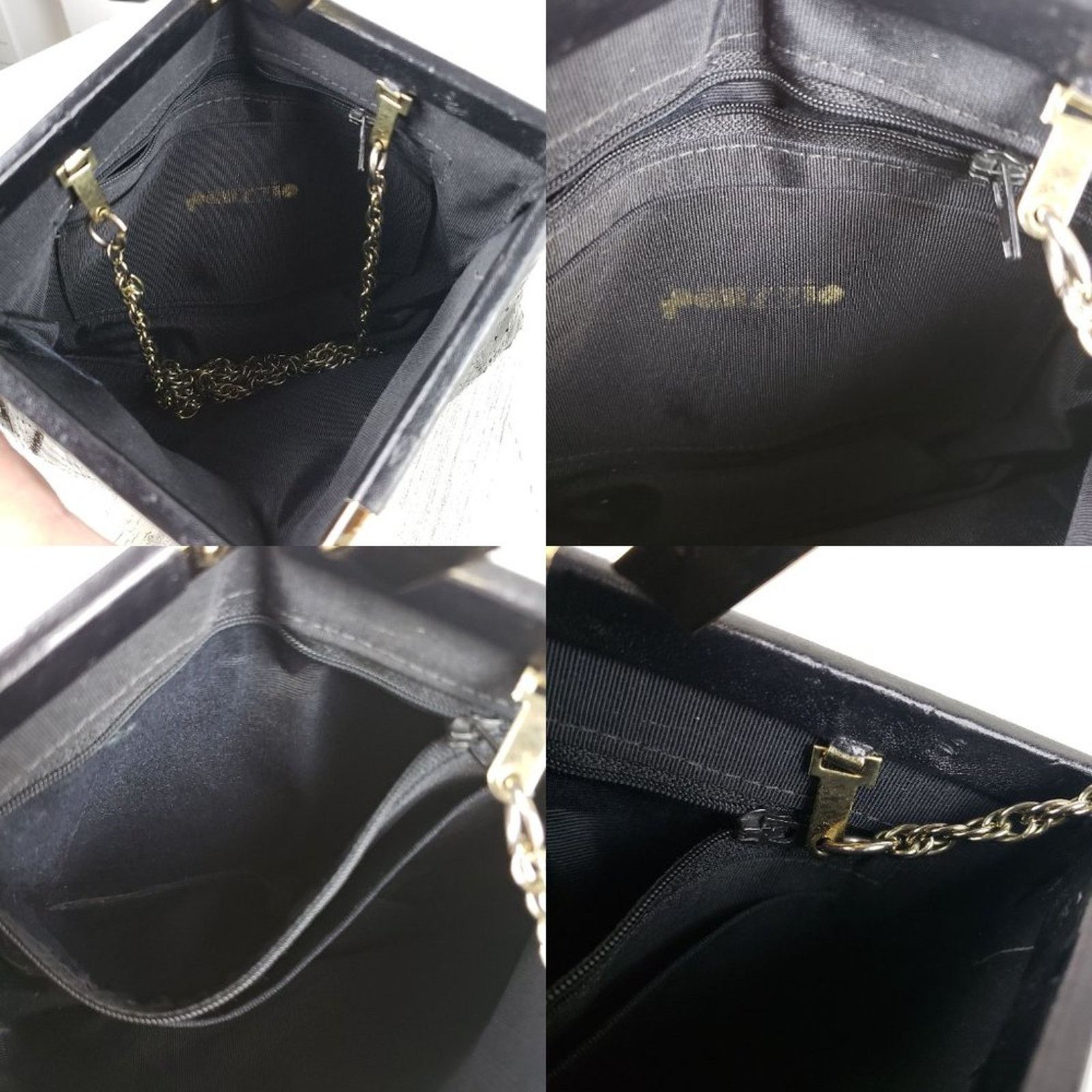 Other Palizzio Shiny Black Gold Chain Snakeskin Textured Shoulder Size ONE SIZE - 8 Thumbnail