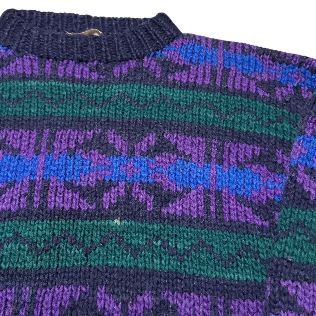 Vintage Vintage Rey Wear Patterned Knit Sweater Men's Large Heavy Size US L / EU 52-54 / 3 - 2 Thumbnail