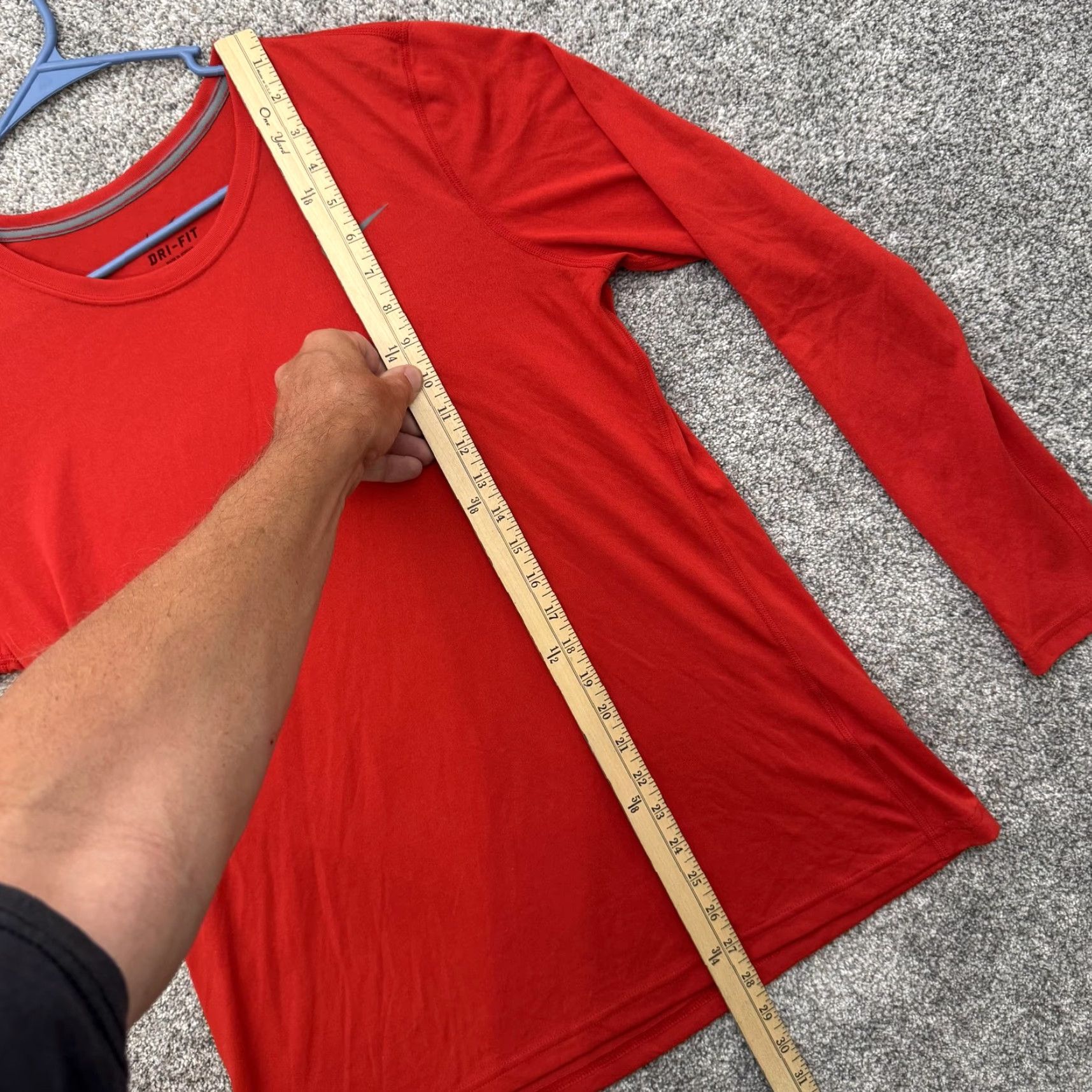 Nike Nike Dri-FIT Shirt Mens XL Red Long Sleeve Athletic Polyester Training Top Size US XL / EU 56 / 4 - 2 Thumbnail