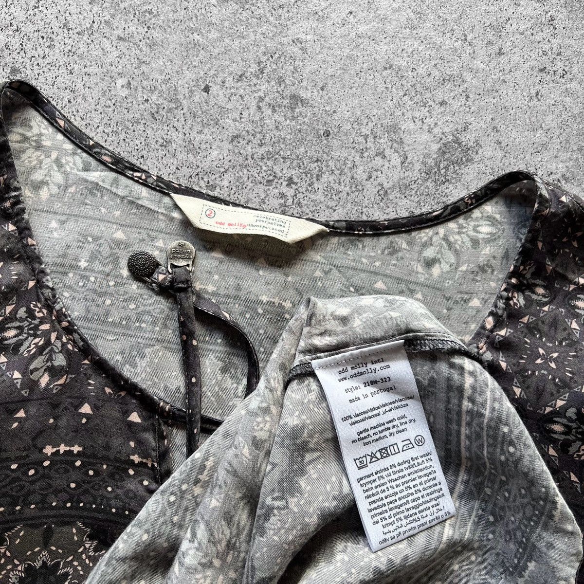 Odd Molly Odd Molly Women Gray Long Sleeve Blouse Top Shirt Full Print Size M / US 6-8 / IT 42-44 - 5 Thumbnail