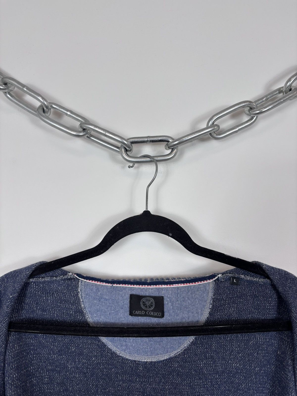 Carlo Colucci Carlo Colucci Men’s Grey/Navy Pocket Cotton Cardigan Sweater Size US L / EU 52-54 / 3 - 11 Thumbnail