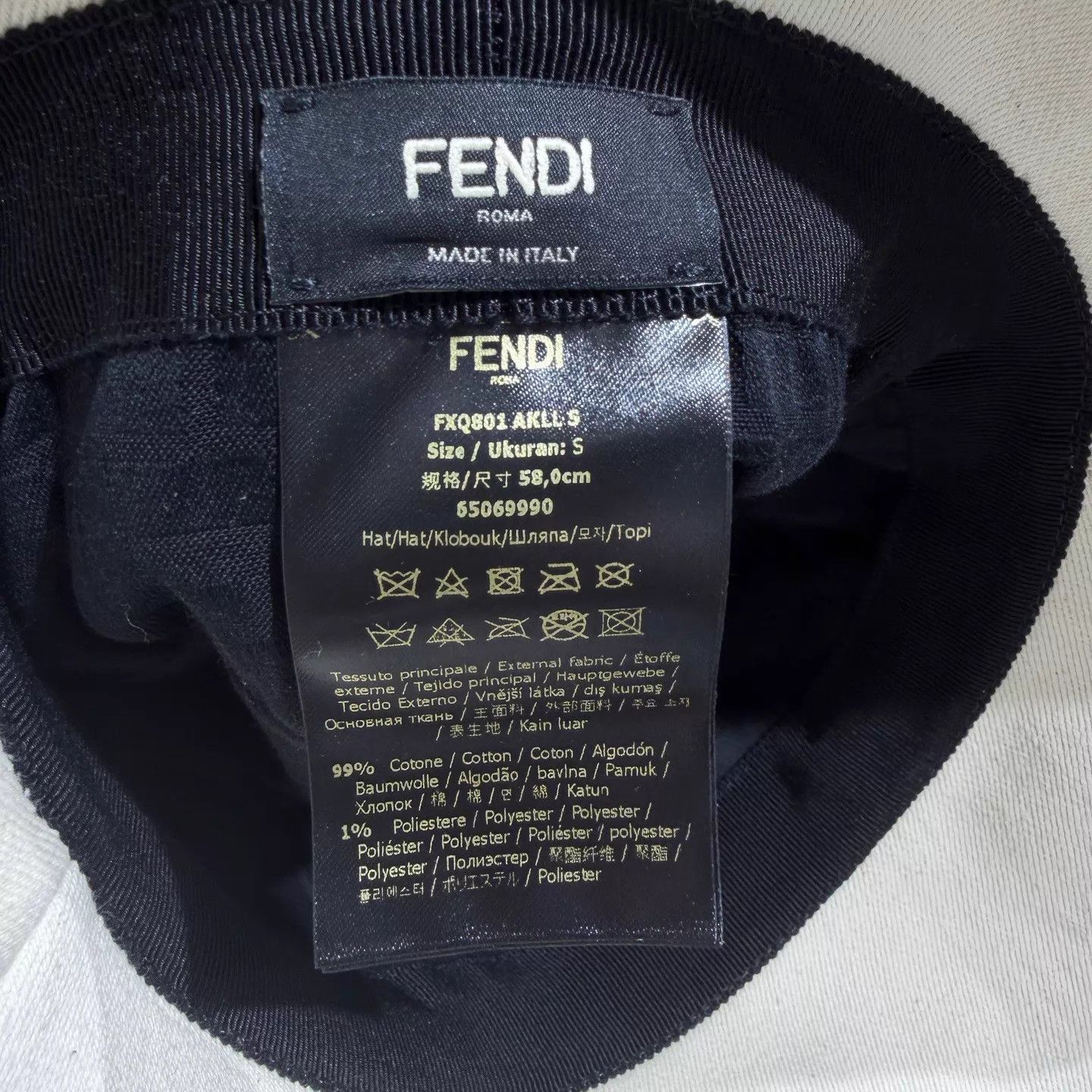 Fendi Fendi Off-White FF Embroidered Lined Bucket Hat S Size ONE SIZE - 5 Thumbnail