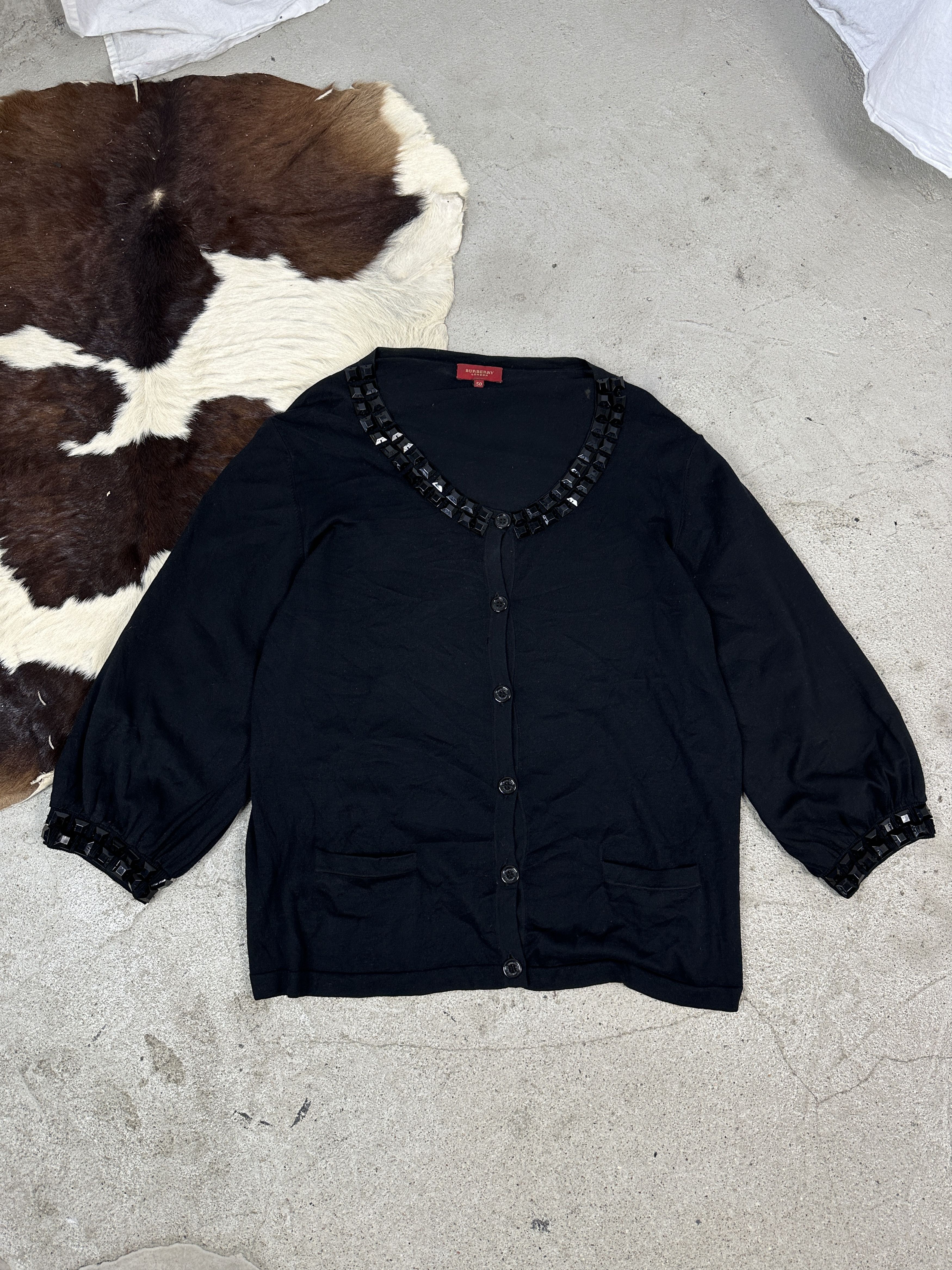 Burberry × Vintage Burberry Women's Casual Y2K Vintage Silk Cardigan Size L / US 10 / IT 46 - 1 Thumbnail