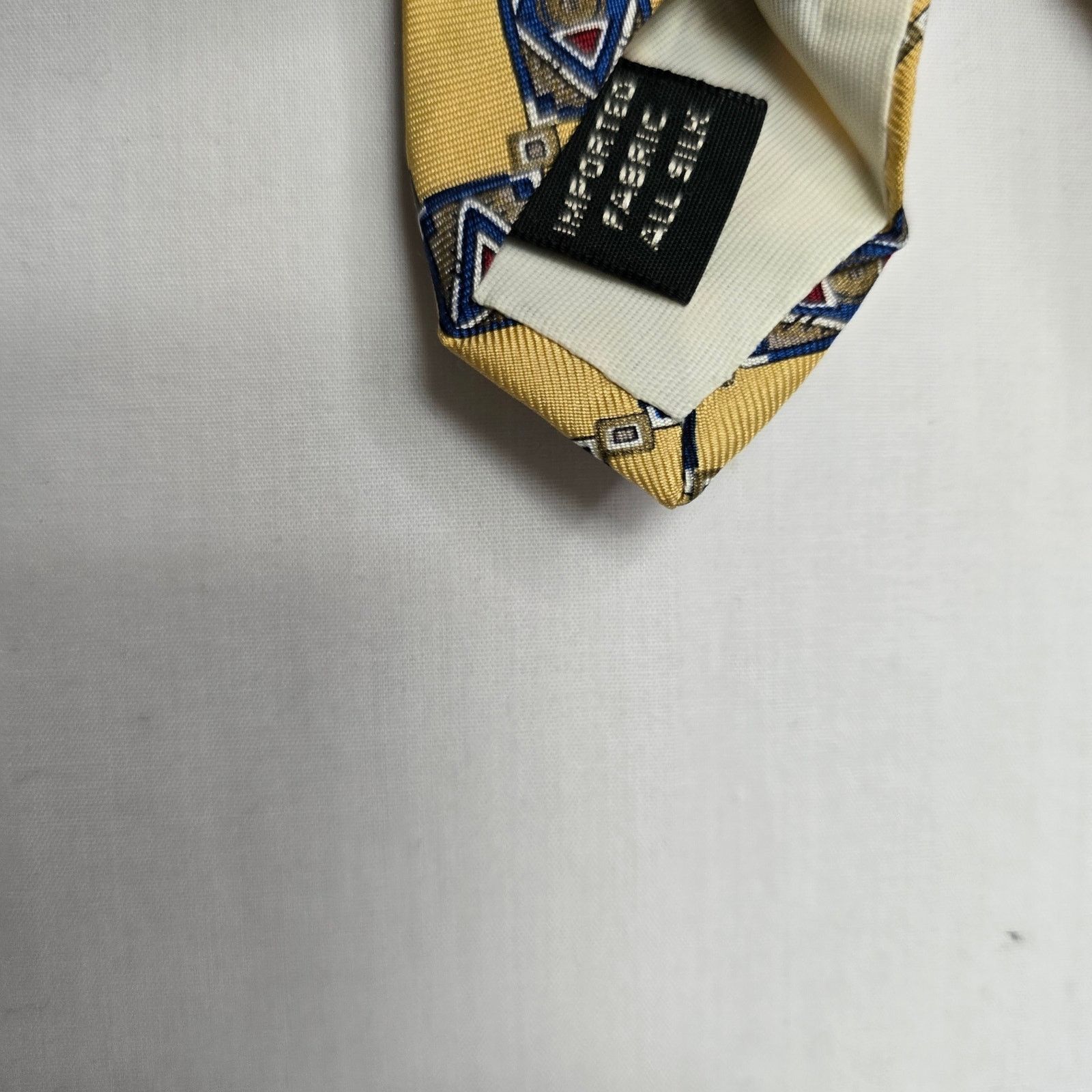Ralph Marlin Vintage Bert Pulitzer Tie Gold 100% Silk Geometric Necktie Size ONE SIZE - 5 Thumbnail