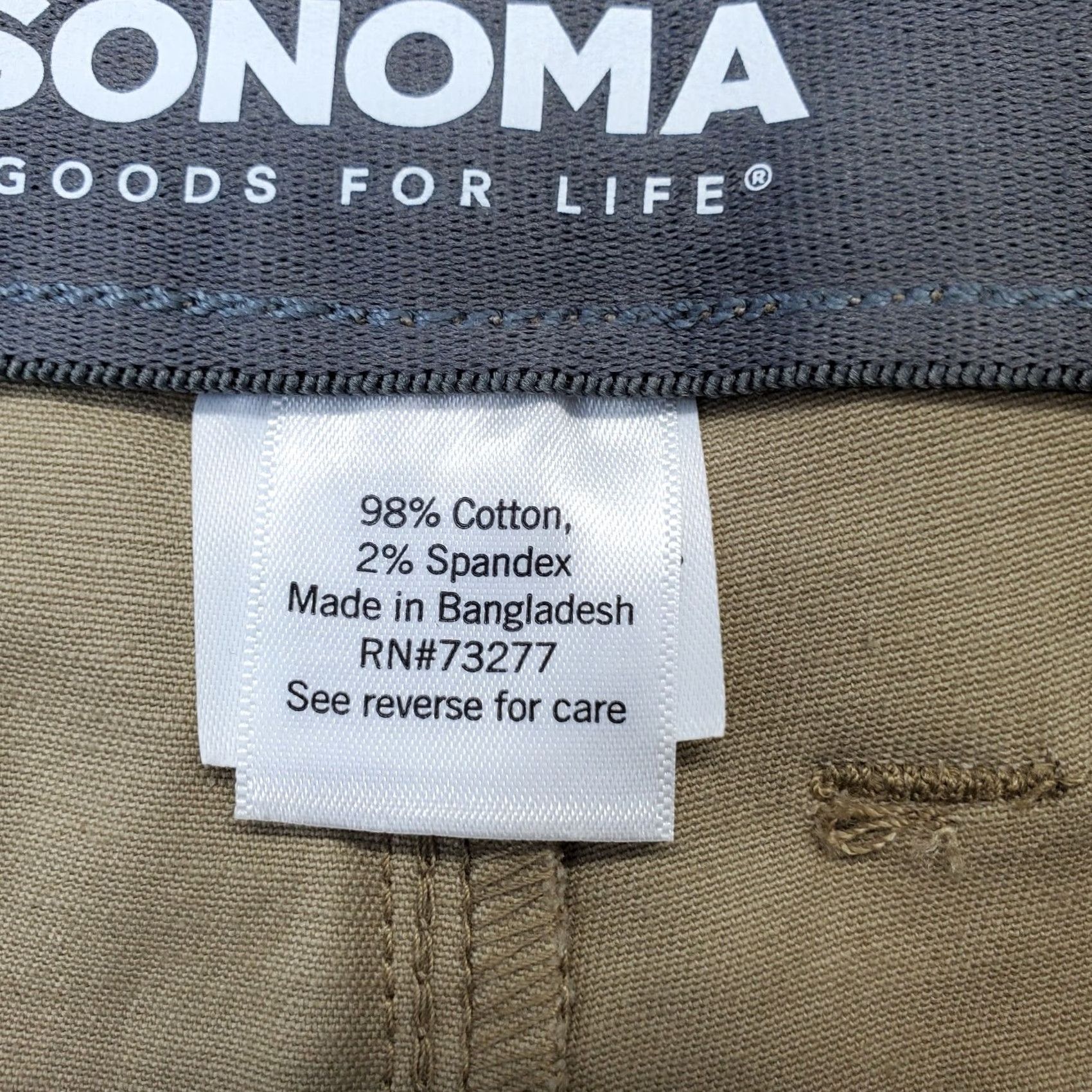 Vintage Sonoma Mens Shorts 52 Tan Flat Front 9" Inseam Flexwear Stretch Waistband Casual Chino Pockets Brethable Easy Care Front Theme Outdoor Mens Size US 36 / EU 52 - 4 Thumbnail