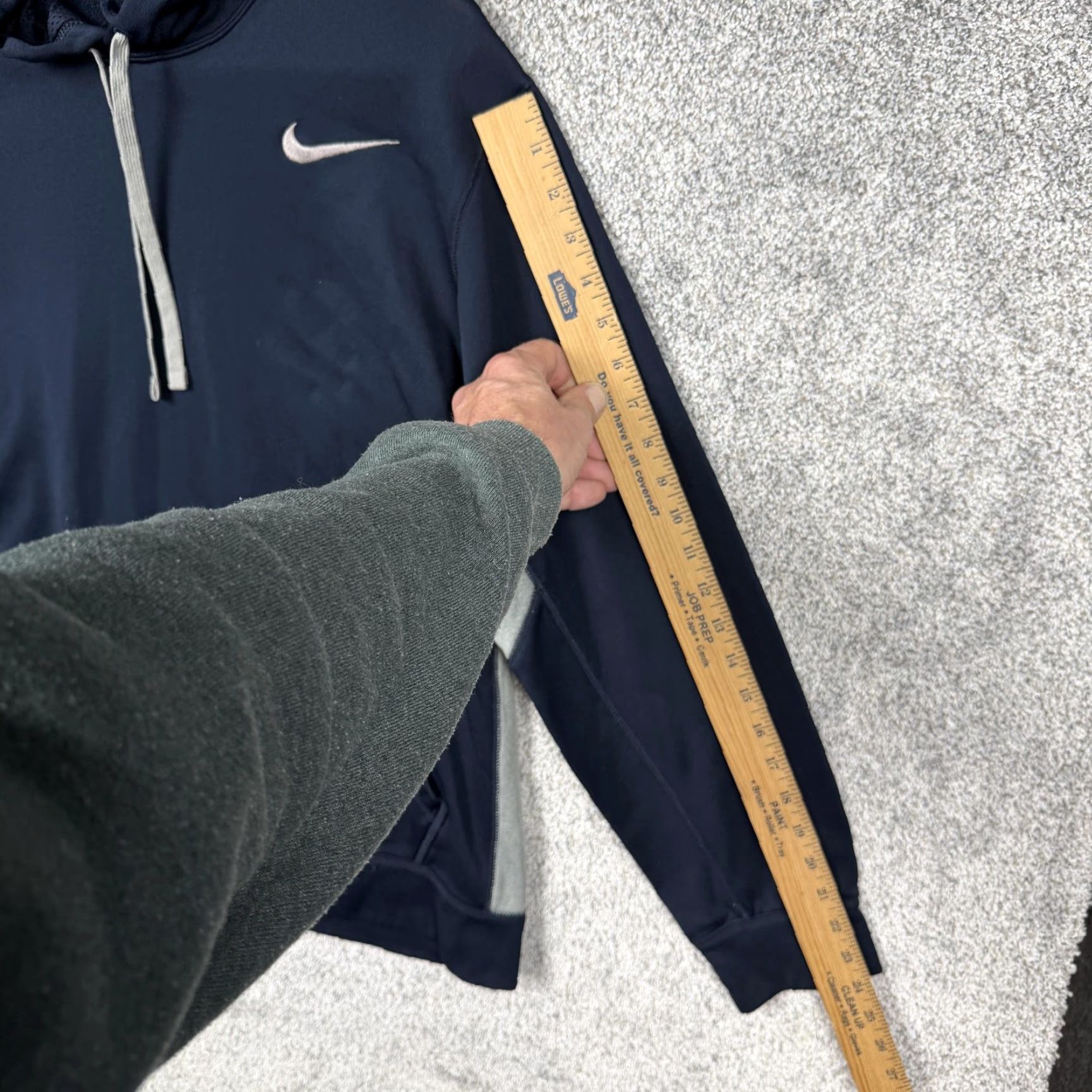 Nike Nike Therma-FIT Hoodie Mens L Navy Blue Gray Fleece Sweatshirt Gorpcore Athletic Size US L / EU 52-54 / 3 - 3 Thumbnail