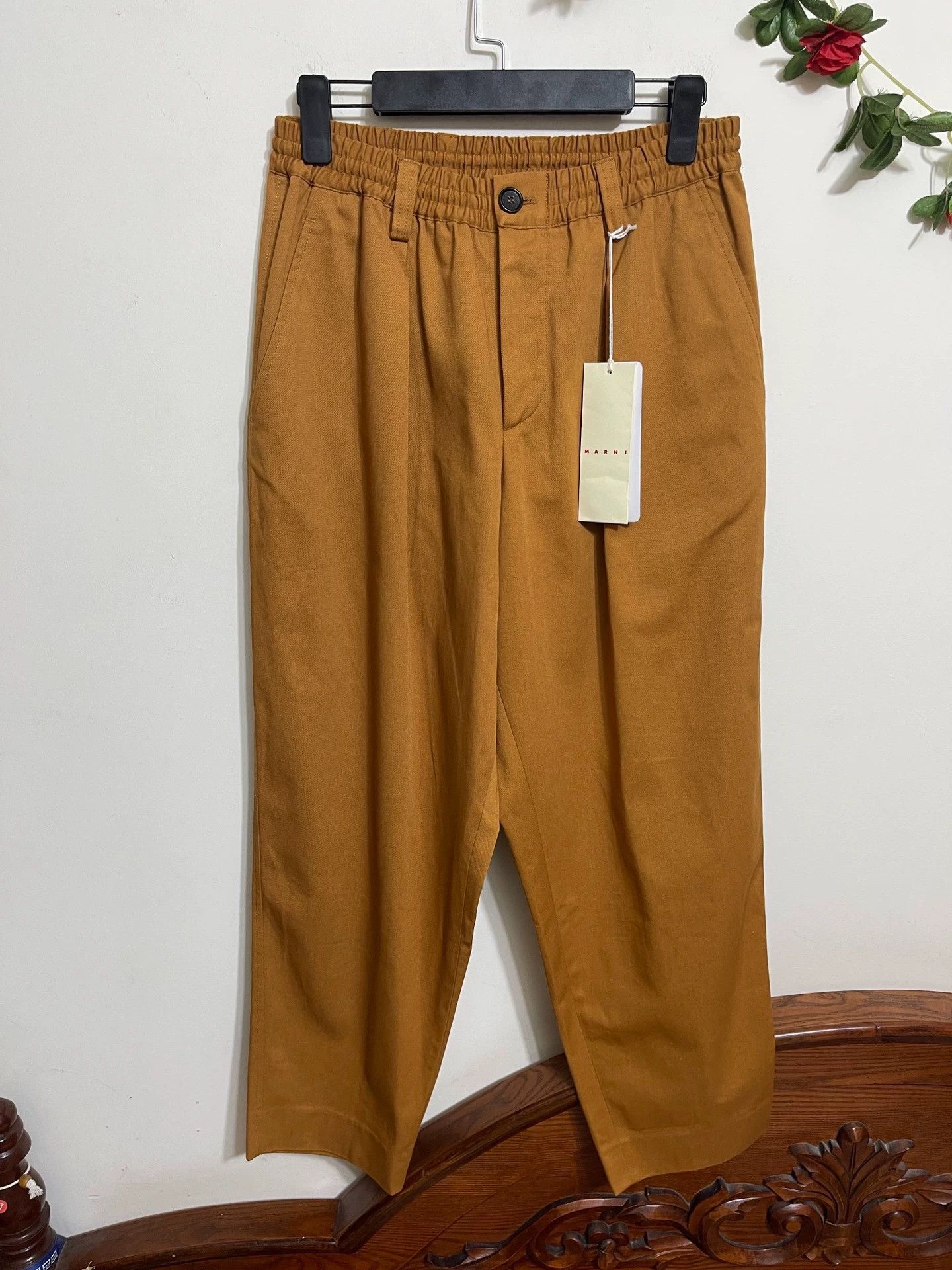 Marni Marni 46 Deep Camel Wide Leg Cotton Chino Size US 30 / EU 46 - 1 Thumbnail