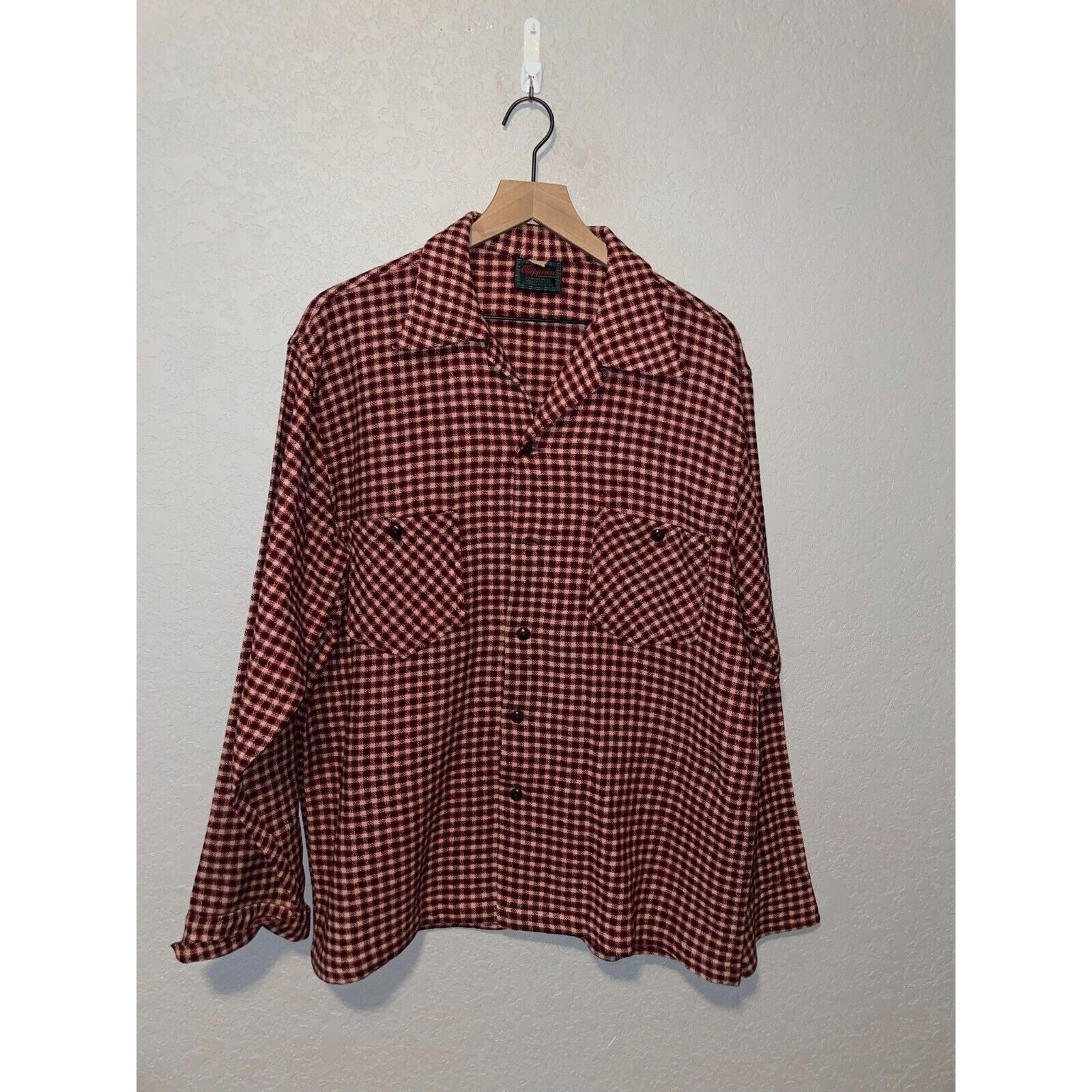 Vintage chippewa red wool shirt outlet mens