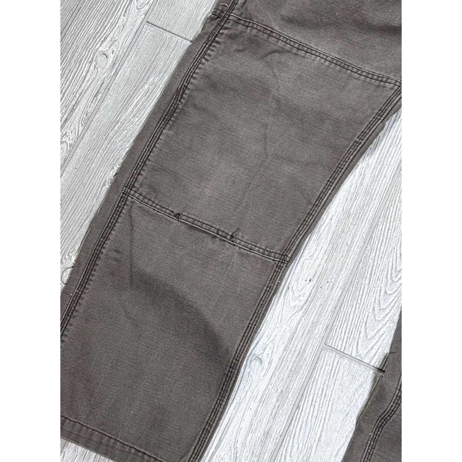 Vintage Key Pants Men 40x31 Brown Double Knee Canvas Carpenter Cargo 100% Cotton Work Pants Mens Straight Front Belt Loops 5-Pocket Size US 40 / EU 56 - 6 Thumbnail