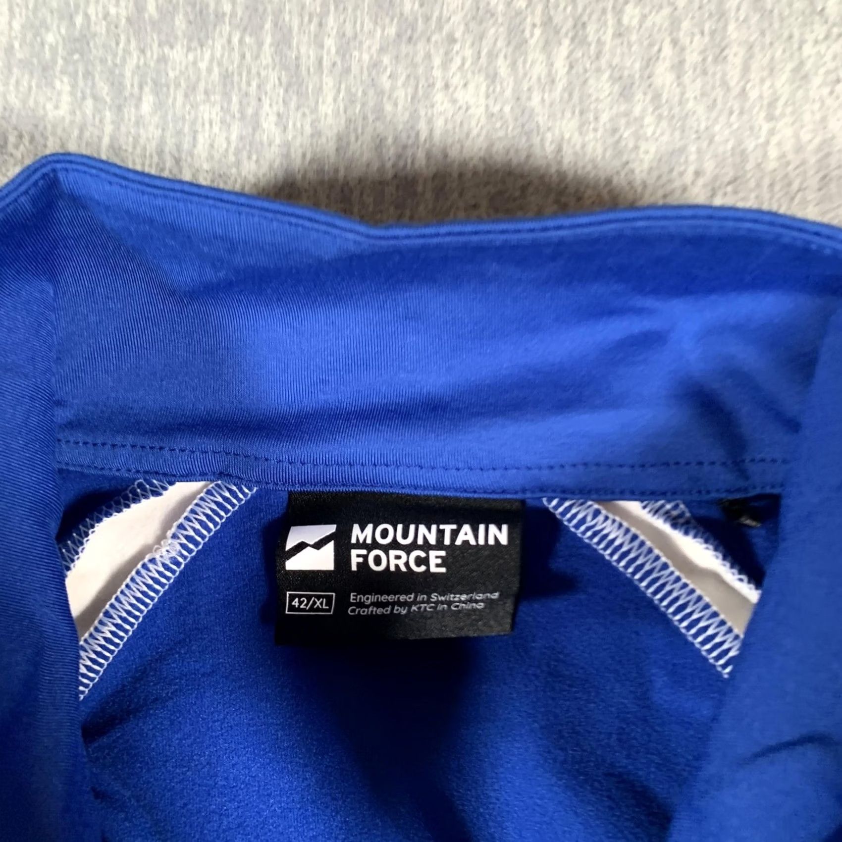 Layer 8 VINTAGE Mountain Force Pullover Womens XL Blue White 1/4 Zip Mock Neck Athletic Fit Ski Base Layer Teens? Size XL / US 12-14 / IT 48-50 - 4 Thumbnail