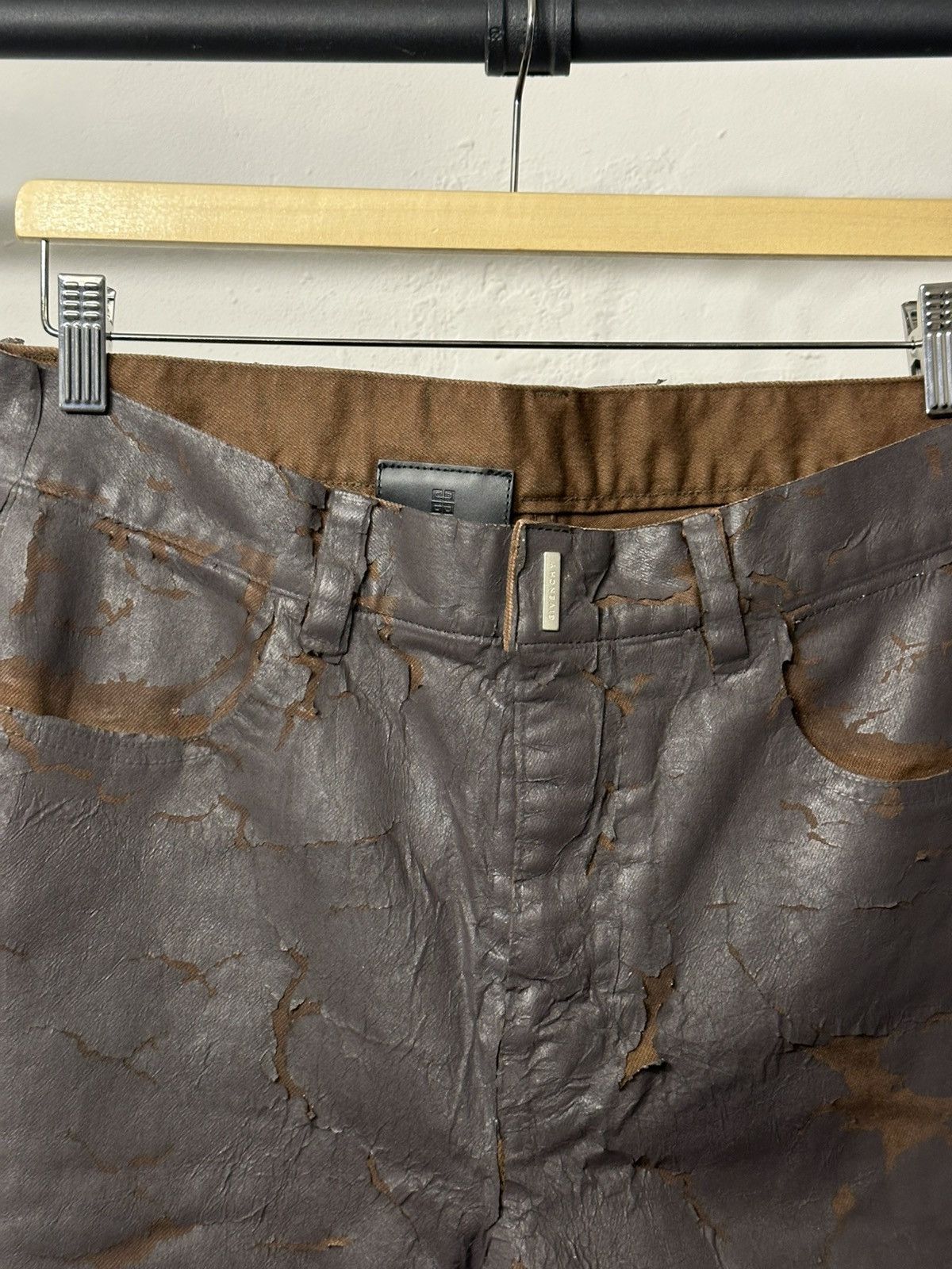 Givenchy Givenchy Crackled Zip Jeans Size US 31 - 4 Thumbnail