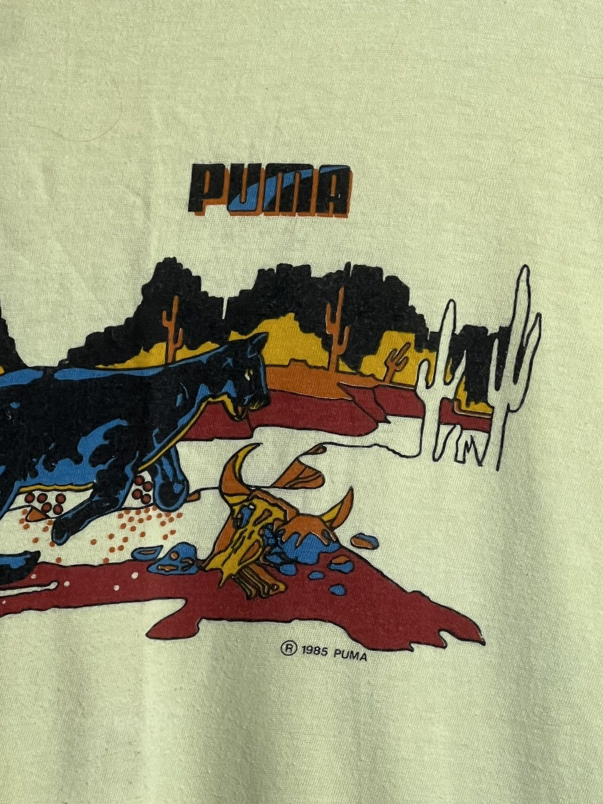 Puma × Vintage Vintage 80s 1985 Puma printed t-shirt XL retro boxy baggy 90s Size US XL / EU 56 / 4 - 4 Thumbnail