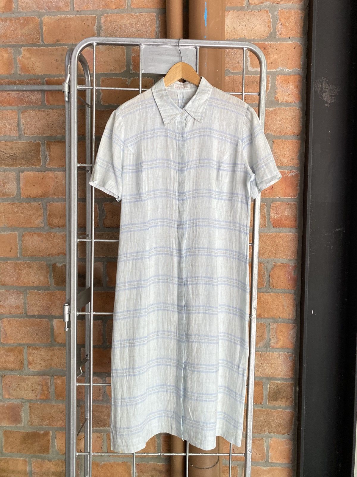 Burberry Burberry Light Blue Checkered Dress Size S / US 4 / IT 40 - 1 Thumbnail