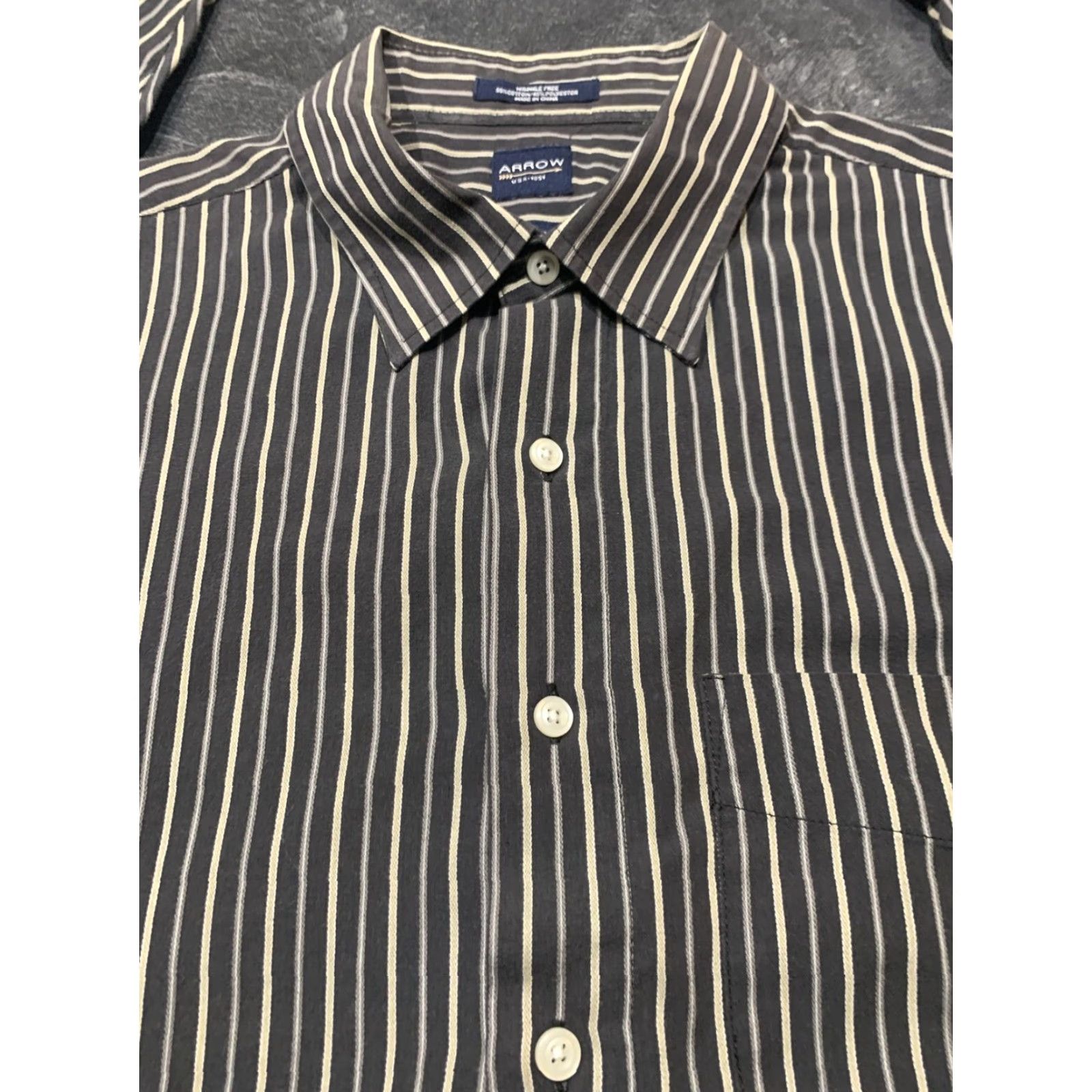 Arrow Arrow Long Sleeve Dress Shirt Plaid XL Multicolor Button Down Collar Mens Size 46R - 3 Thumbnail