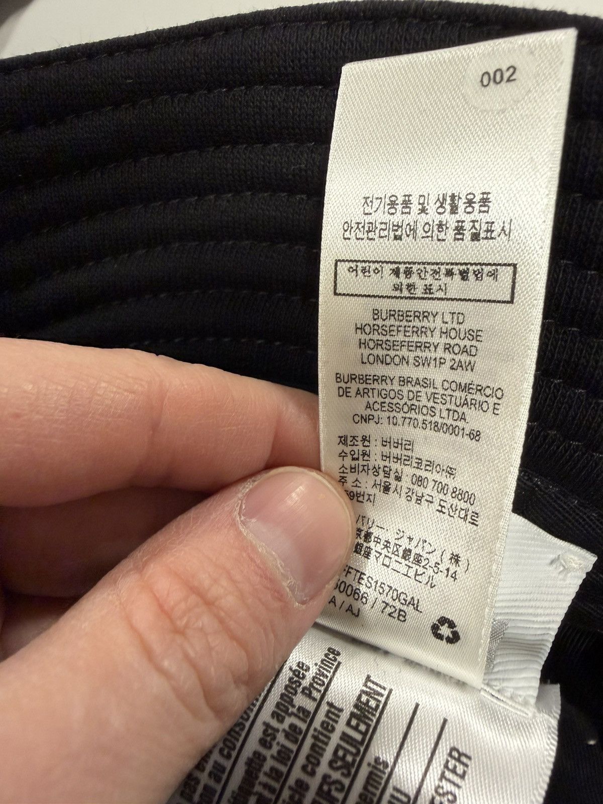 Burberry Burberry Logo Embroidery Bucket Hat NEW 500$ L Size ONE SIZE - 6 Thumbnail