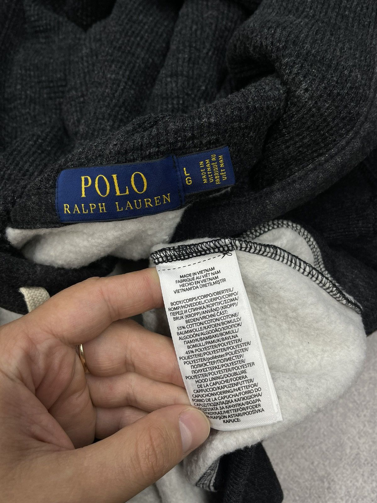 Polo Ralph Lauren Mens Polo Ralph Lauren Zip Hoodie Grey Y2K Rugby Size US L / EU 52-54 / 3 - 7 Thumbnail