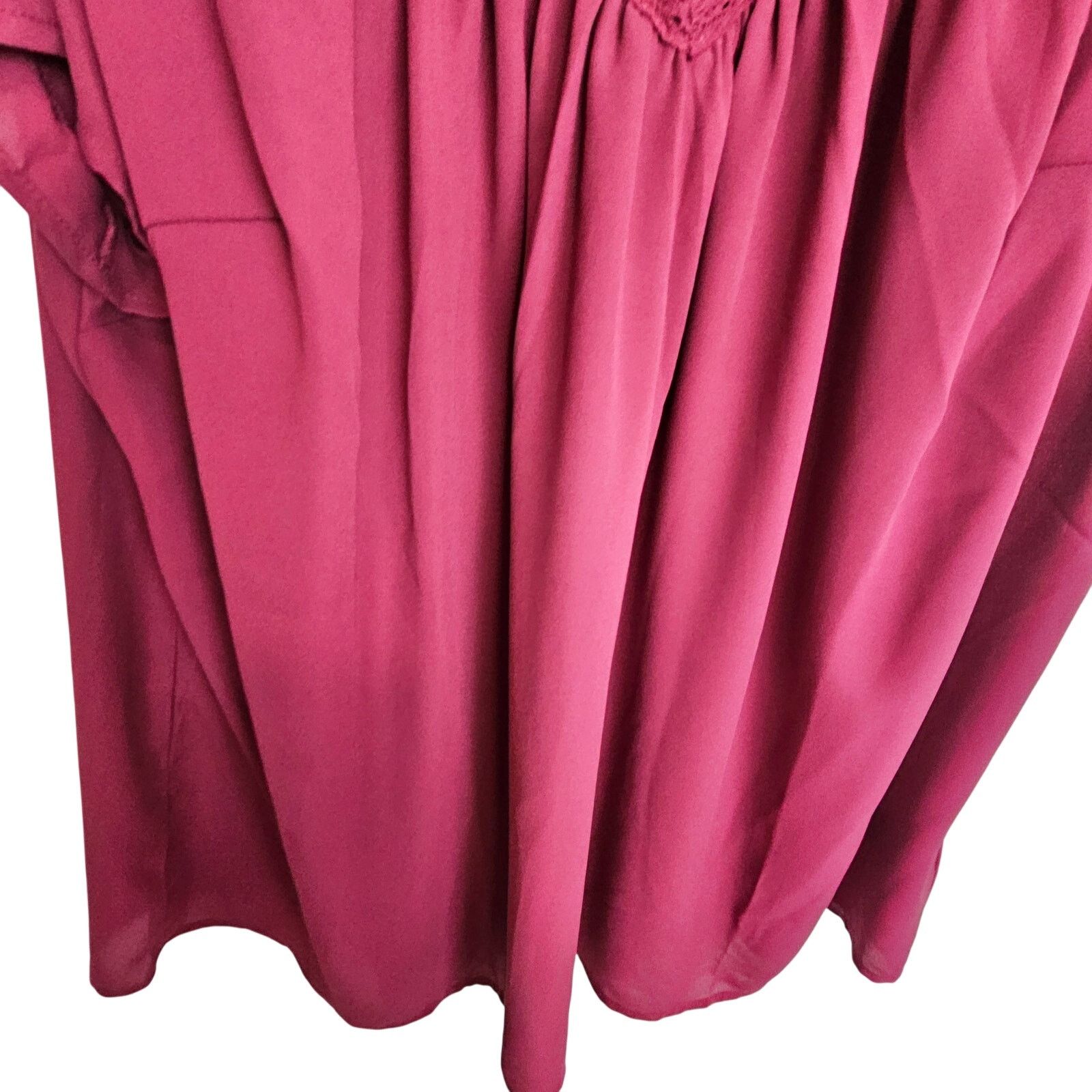 Torrid Torrid Women Burgundy Lace Detail Top Plus Size 1X Flutter Size XL / US 12-14 / IT 48-50 - 3 Thumbnail