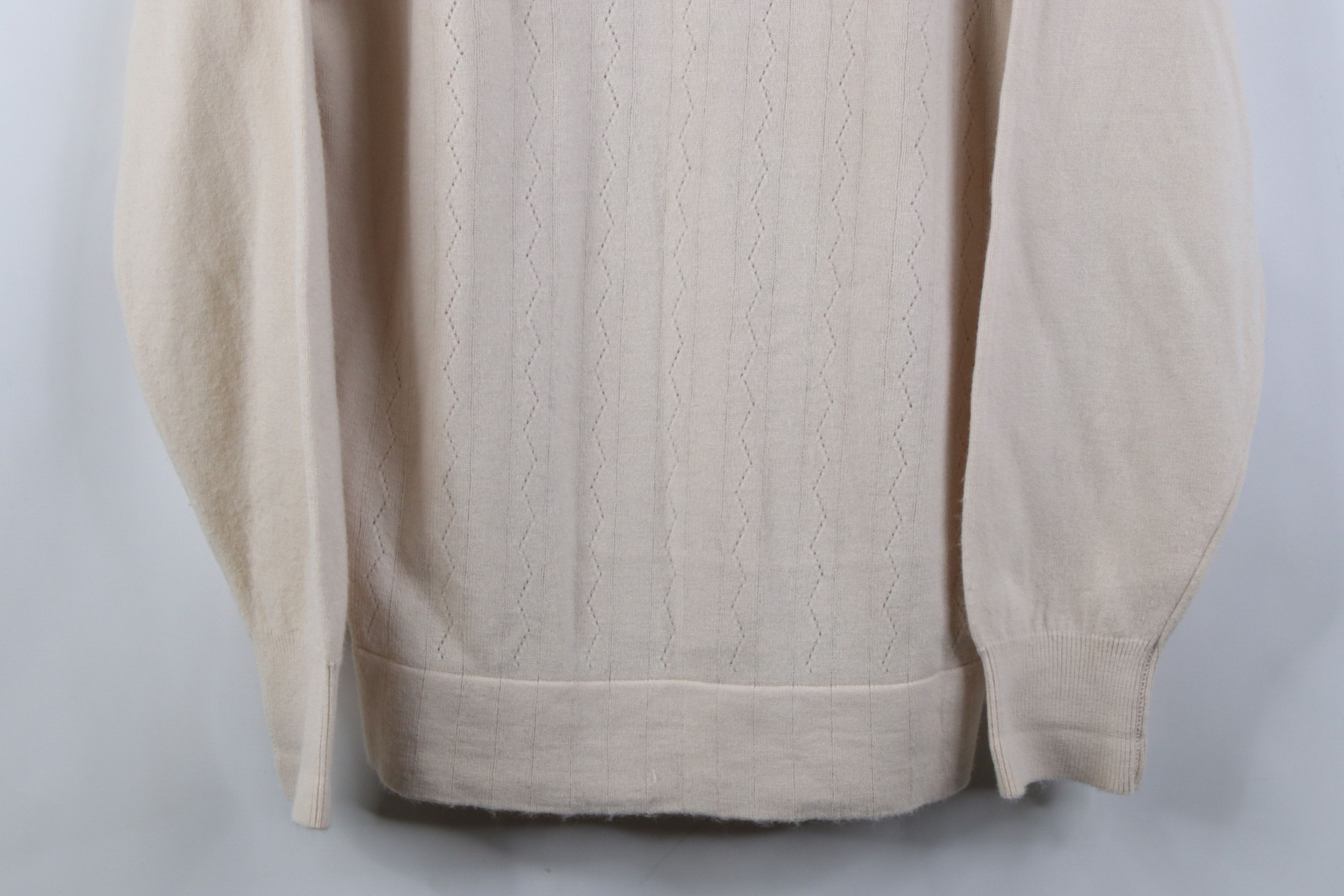 Vintage Vintage 50s 60s Streetwear Knit Collared Sweater Beige USA Size US M / EU 48-50 / 2 - 3 Thumbnail