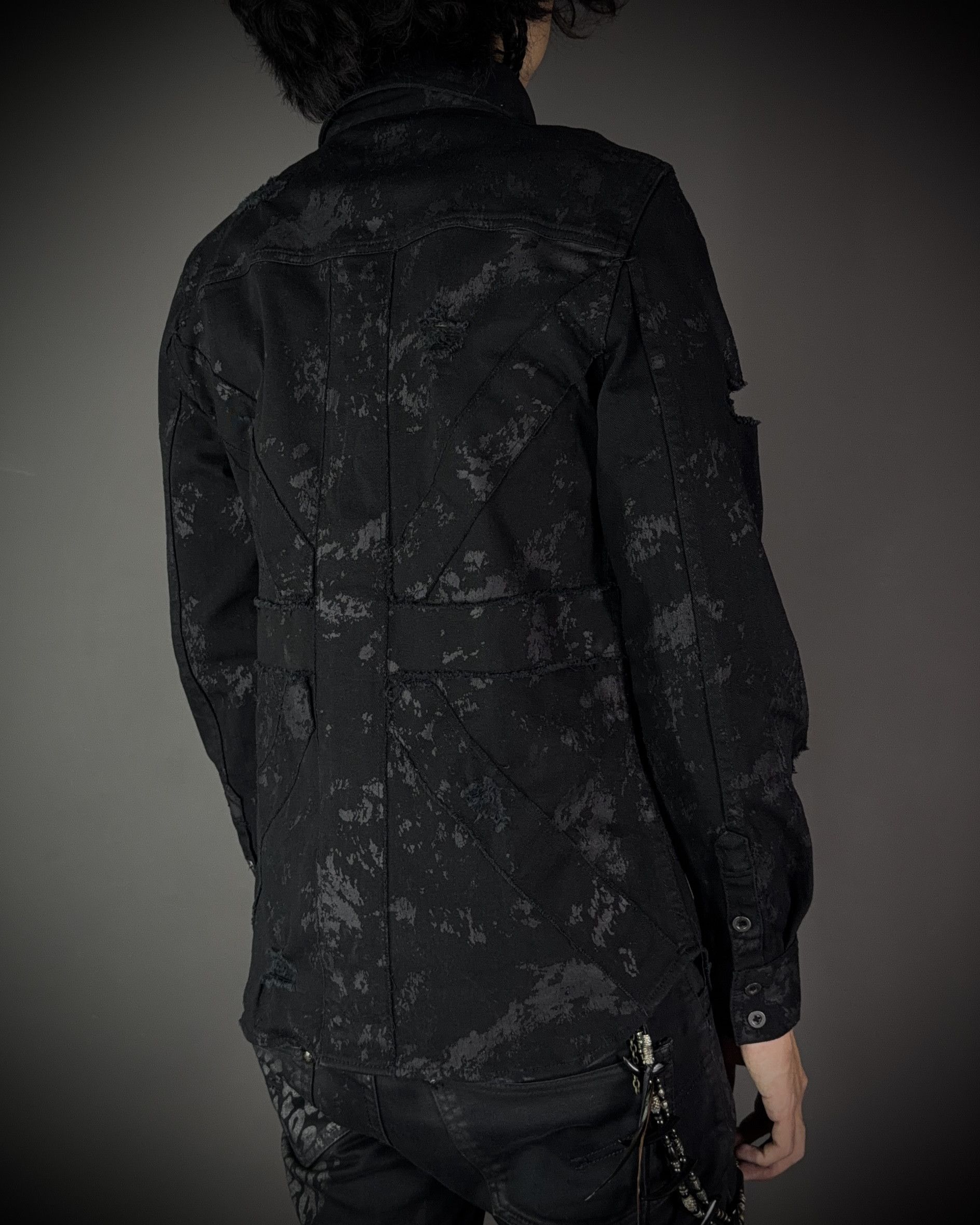 Japanese Brand Xfrm × Jury Black Coated Splatter Studded Shirt Size US L / EU 52-54 / 3 - 2 Thumbnail