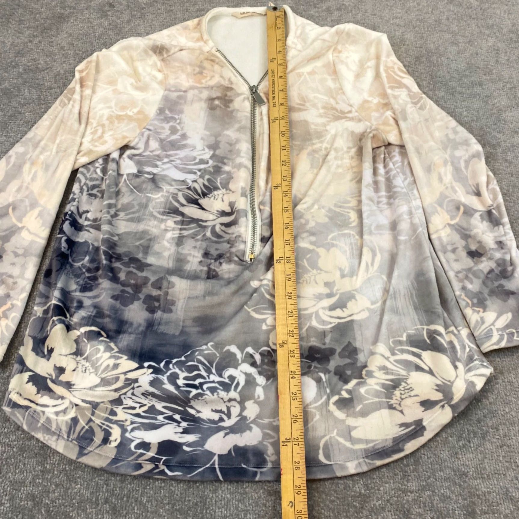 Soft Surroundings Soft Surroundings Corrina Top Shirt Women M White Floral 3/4 Sleeve Breathable Easy Care Cardigan? Wait. Size M / US 6-8 / IT 42-44 - 3 Thumbnail