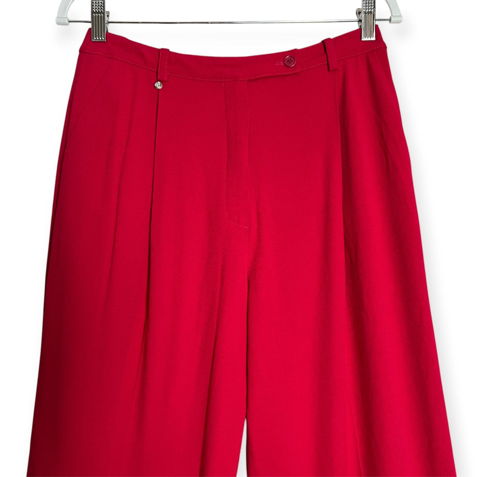 Sonia Rykiel Sonia Rykiel Paris Red Wide Leg Pants FR40 Size 28" / US 6 / IT 42 - 4 Thumbnail